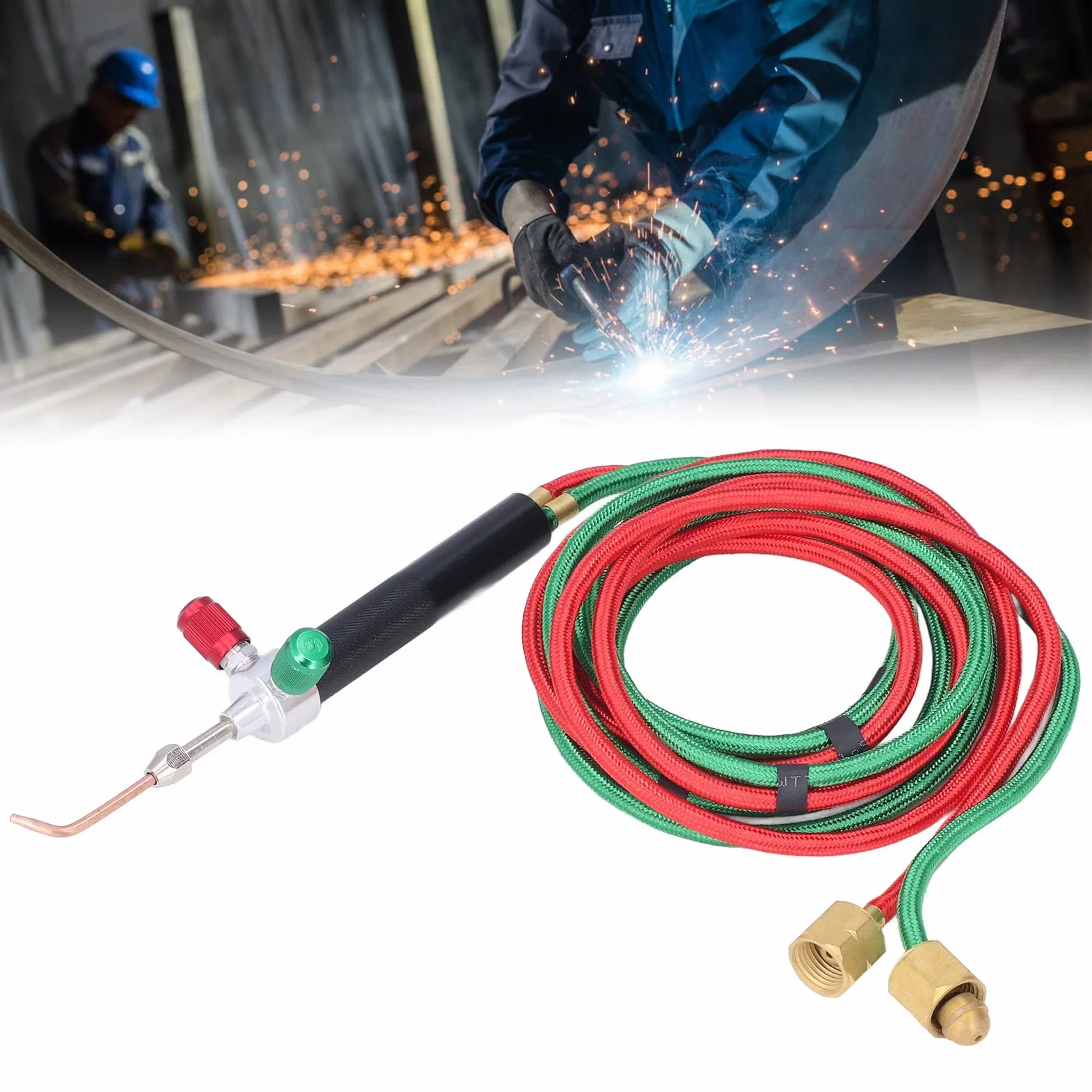 Tyenaza Mini Pistola de Soldadura de Gas, Herramienta de Antorcha de Soldadura con 5 Puntas, Herramienta de Antorcha de Soldadura de Oxígeno Pistola de Llama, para Reparación de Joyería Blowtorch