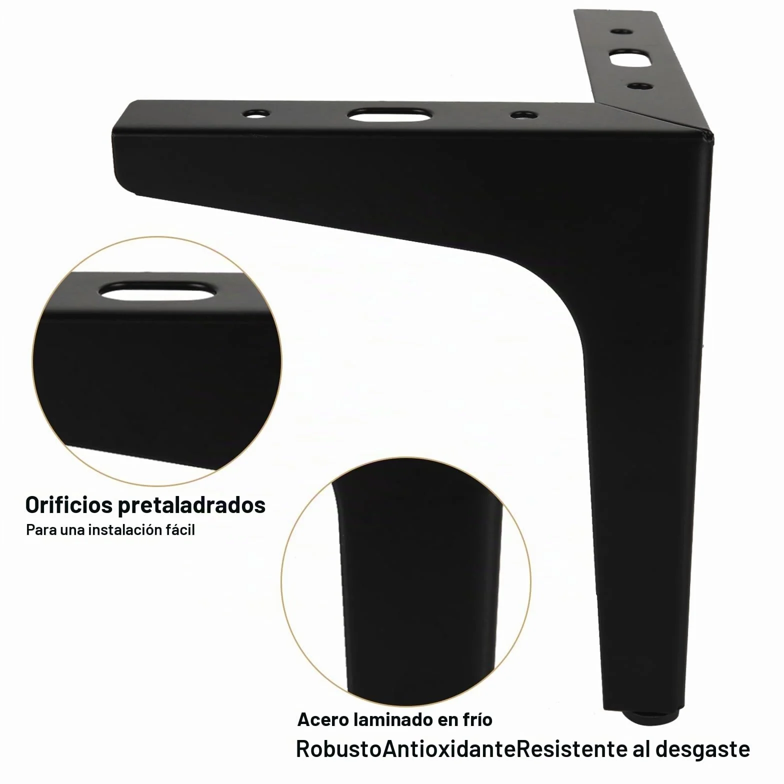 SENENQU 12 Piezas Patas para Muebles Negras 15 cm, Patas para Mesas y Sofá con Tornillos, Pies Metálicos de Acero Resistente para Armario, Mueble de TV y Cama