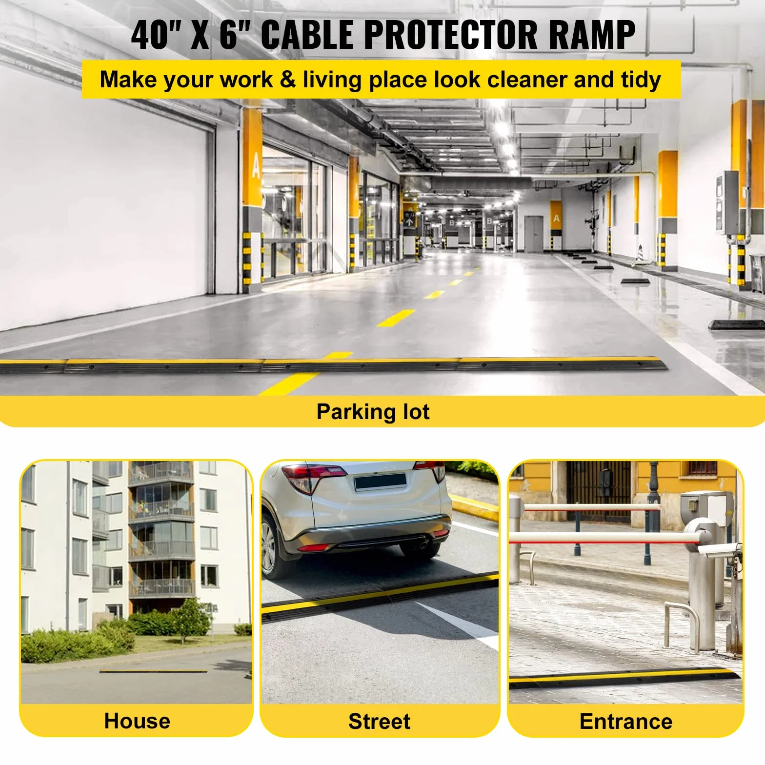 VEVOR Barandilla de protección exterior 4 unidades 18000 lbs cable de paso