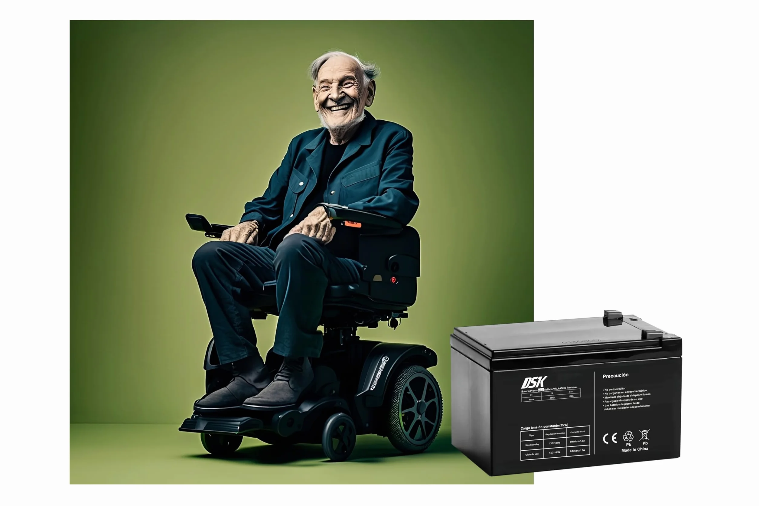 DSK Batería de Plomo AGM Sellada VRLA 12V 18Ah Recargable sin Mantenimiento para Alarmas, Seguridad, Juguetes Eléctricos y SAI. Alta durabilidad larga vida útil. Compatible con terminales F1 y F2