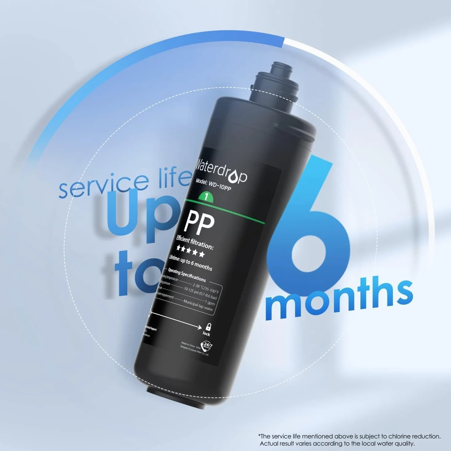 Waterdrop WD-10PP Filtro de Agua, Reemplazo para el TSA & TSB Sistema de Filtración de Agua Debajo del Fregadero