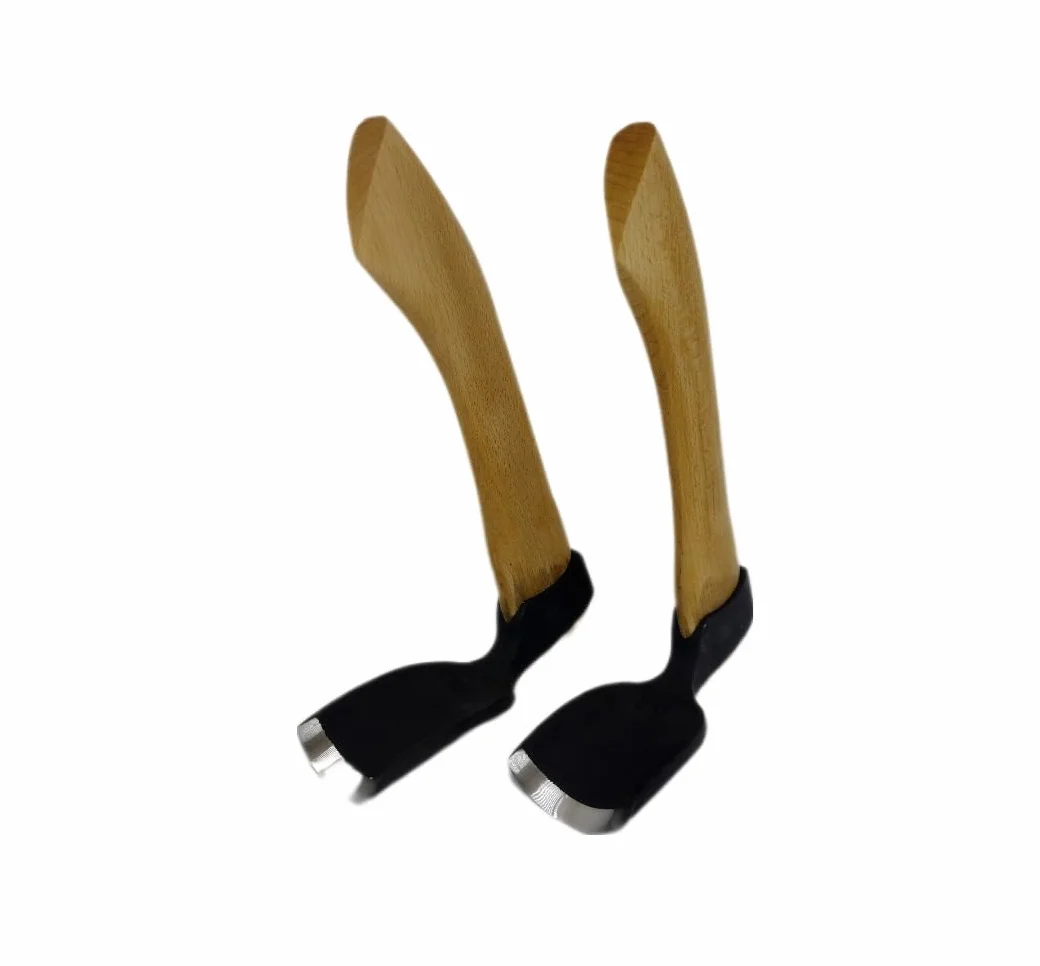 Conjunto de 2 azuelas de talla de madera para cuencos: una azuela pequeña y una azuela grande, ambas con biselado en el interior.