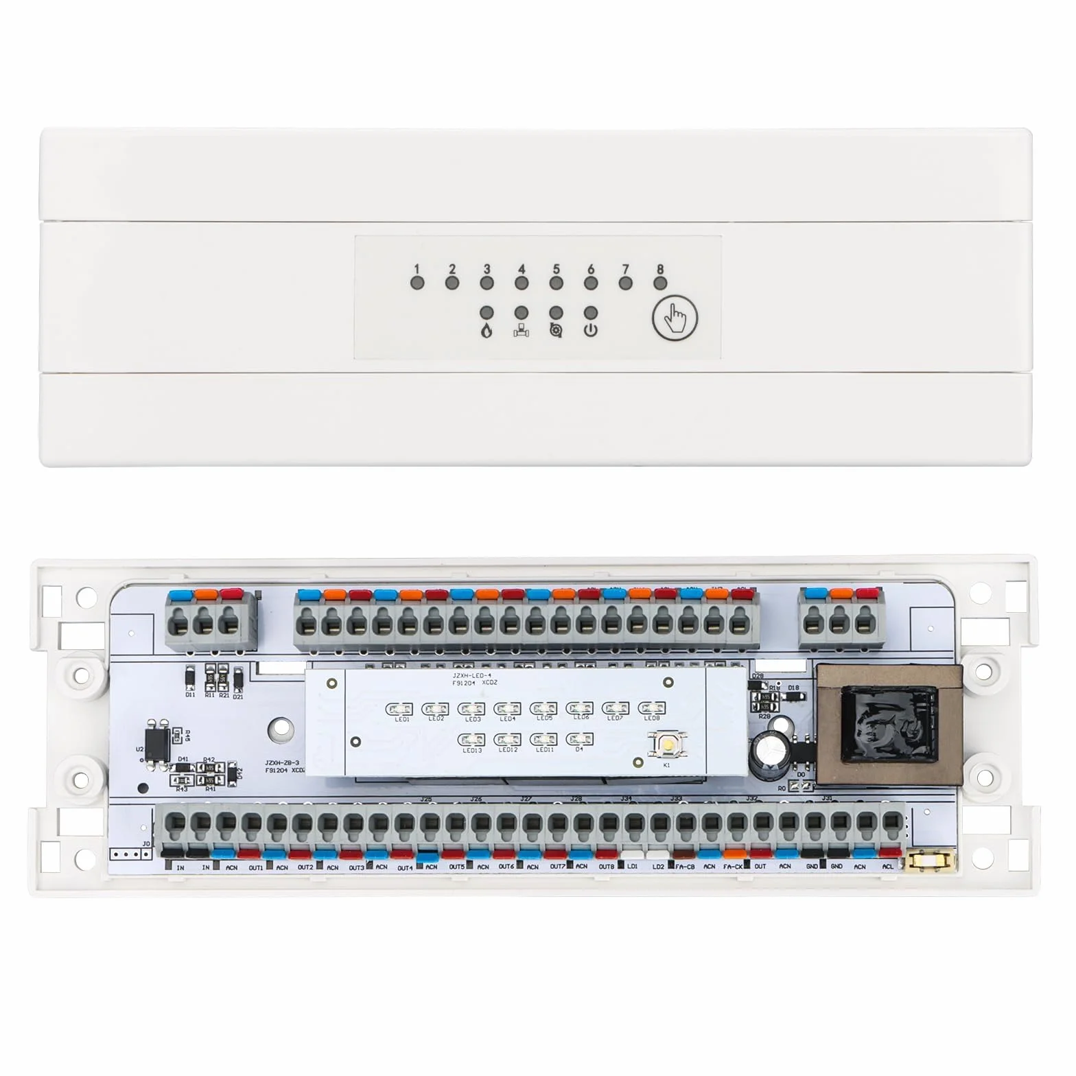 Controlador de Centro de Cableado Wengart WG521, AC230V 10A Tamaño Pequeño para Termostato de 8 Zonas y Actuadores, Caldera de Gas Conectada y Bomba de Agua para Calefacción por Suelo Radiante