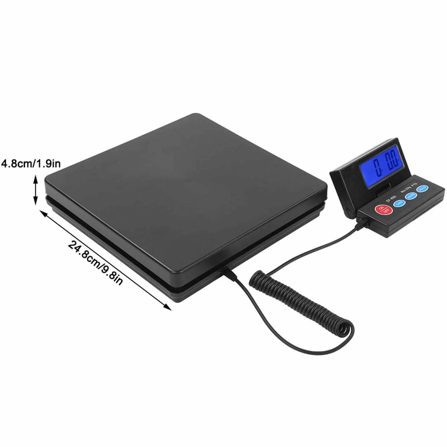 Báscula digital para envíos postales 50 kg/2 g, balanza grande con pantalla LCD, apagado automático