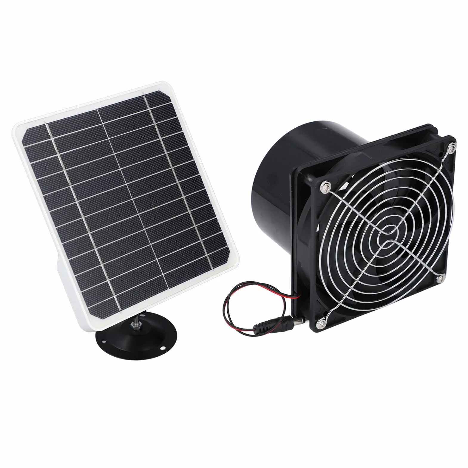 Kit de Ventilador de Ventilación Solar con Panel de 50 W, 12 V, Extractor de Techo de 6,5 Pulgadas para Invernadero, Gallinero, Cobertizo, Edificios Al Aire Libre, Recintos para Mascotas