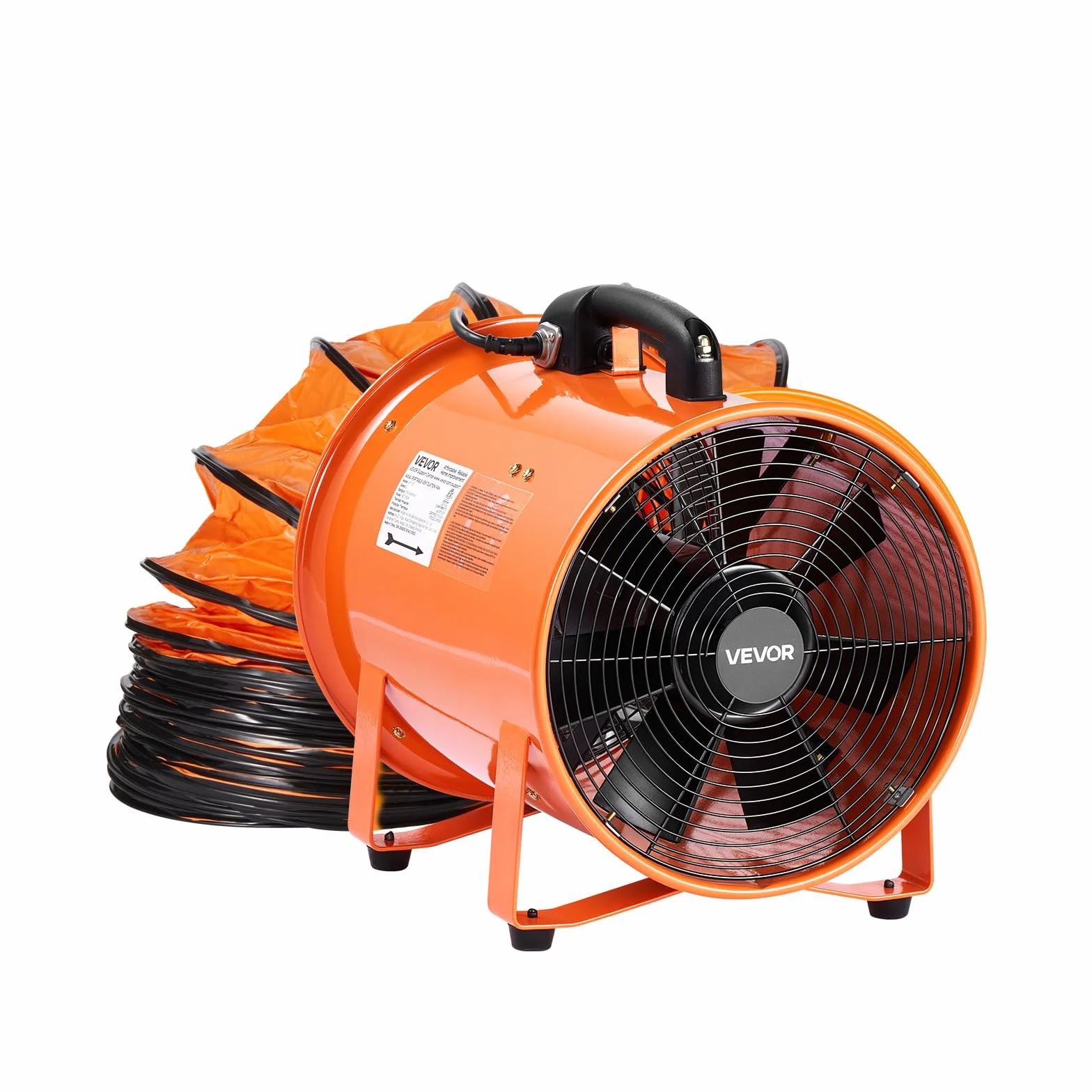 VEVOR Ventilador Extractor Industrial 365 W Extractor de Aire Conducto 304,8 mm Manguera de Extracción 10 m Volumen de Aire de 4373 m3/h Extractor de Aire 2 Engranajes para Extracción de Polvo y Humo