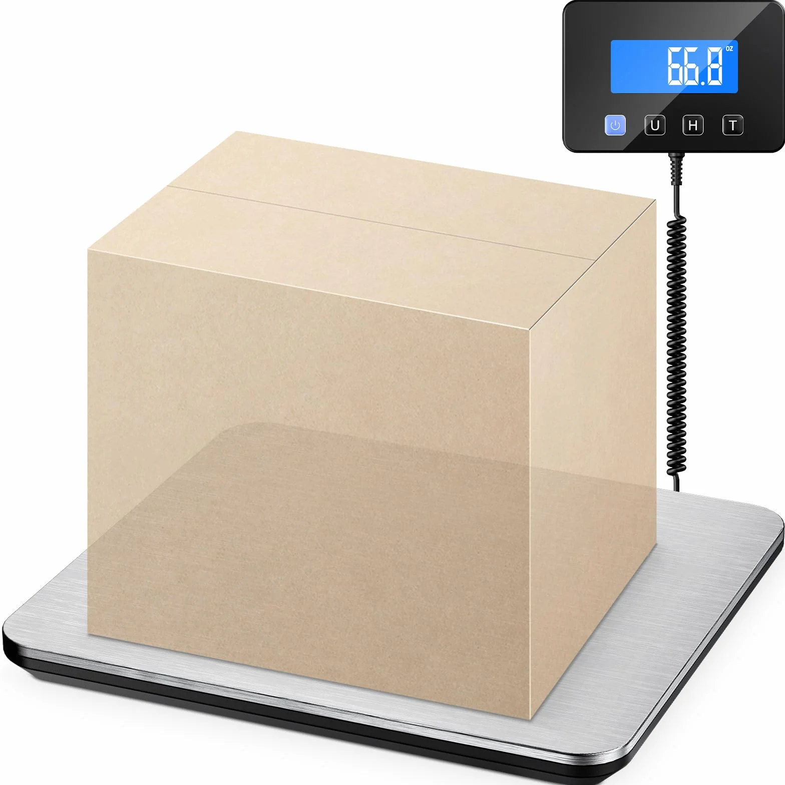 Báscula Digital Industrial 200kg/10g con Retención y Tara, Pantalla LCD, Incluye Baterías