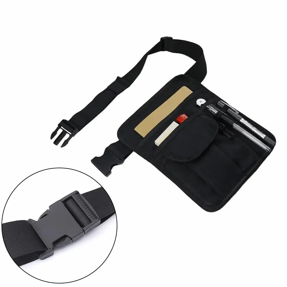 Riñonera de camarero 5 bolsillos, delantal ajustable nailon negro