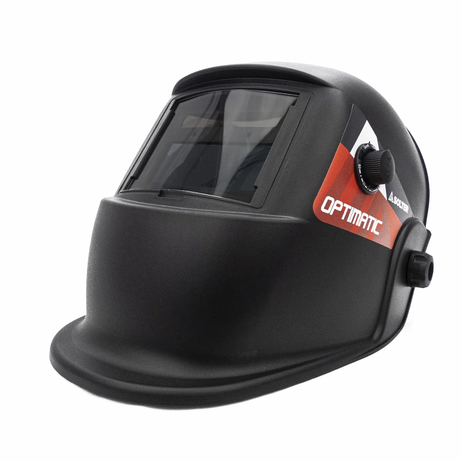 Máscara Electrónica de Soldadura, SOLTER OPTIMATIC 45, Auto Oscurecimiento DIN 4/9-13, Filtro Óptico 1/1/1/2, Visión Clara y Precisa, Arnés Ergonómico Ligero y Ajustable, Compatible con MIG/MAG y TIG.