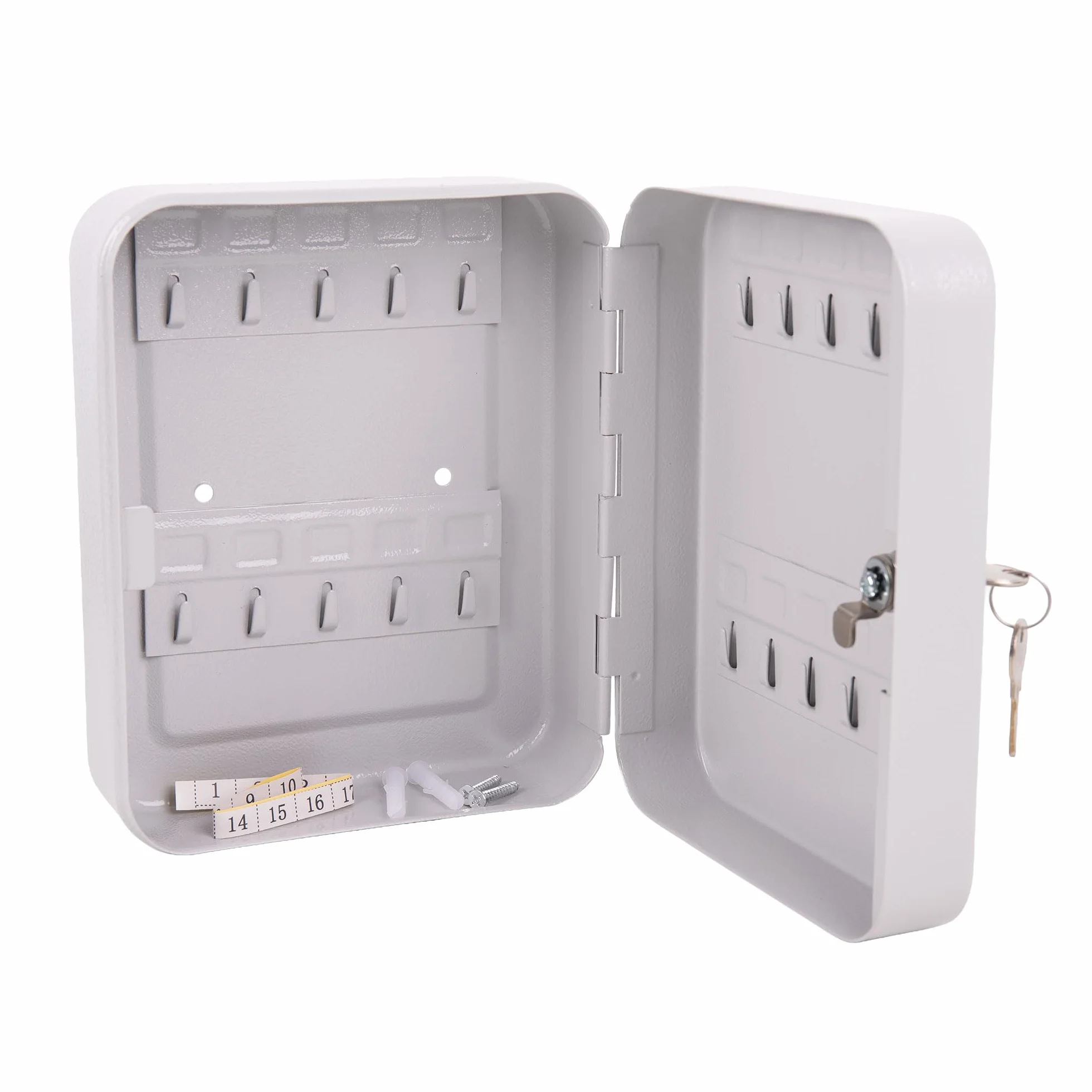 Cofan Armario para Llaves con Cerradura, Caja Fuerte de Seguridad de Acero, Incluye 2 Llaves y Kit de fijación, Instalación a la Pared, Adecuado para 20 Llaves