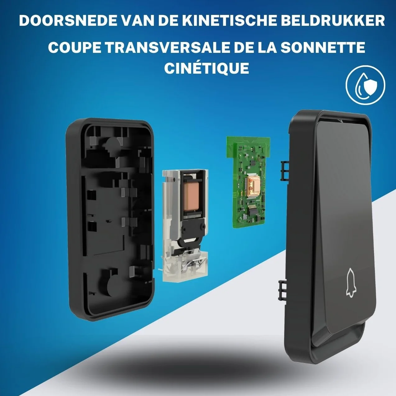 Timbre Inalámbrico 5 Receptor IP65 Impermeable 100m 4 Niveles Volumen 51 Melodías Hogar