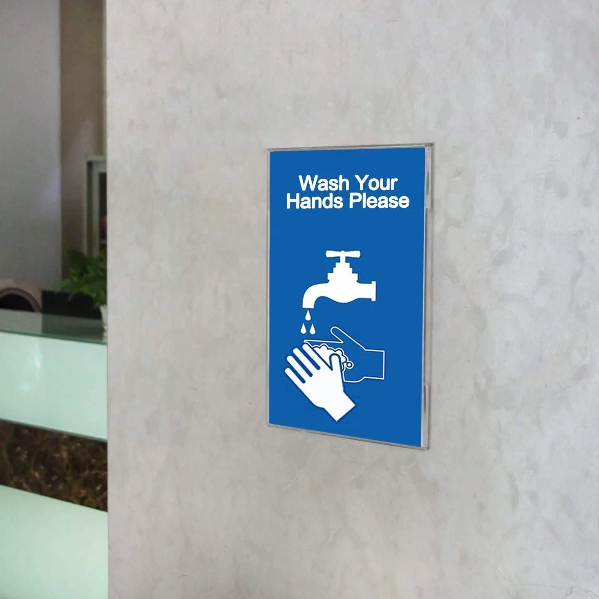 HIIMIEI Soporte de pared autoadhesivo A4 para carteles, 6 unidades, con cinta 3M, sin taladrar