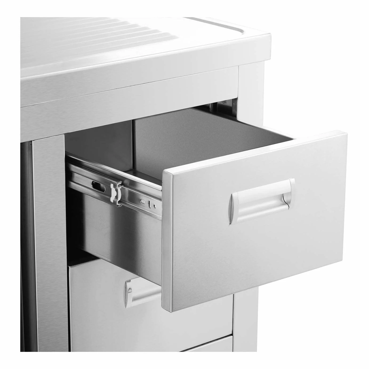 Royal Catering Fregadero Industrial de Cocina RC-IKS10 (Cuba: 400 x 400 x 300 mm, Con armario, Fabricado en acero inoxidable)