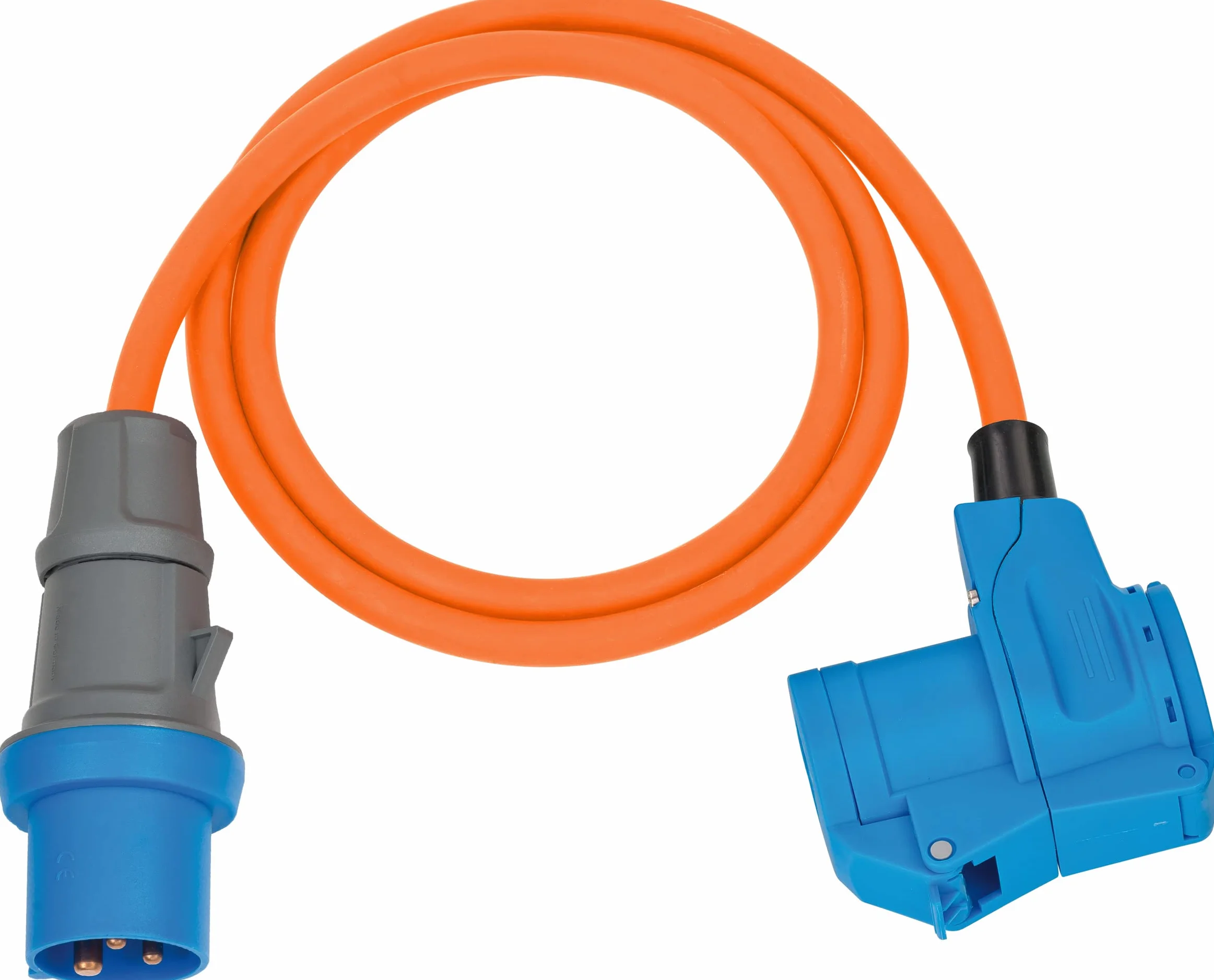 Brennenstuhl Cable Adaptador CEE de Camping con Conector CEE y Acoplamiento Angular, Incluye Enchufe Combinado de protección (Cable de 1,5 m, 230 V/16 A, Uso en Exteriores, Fabricado en Alemania)