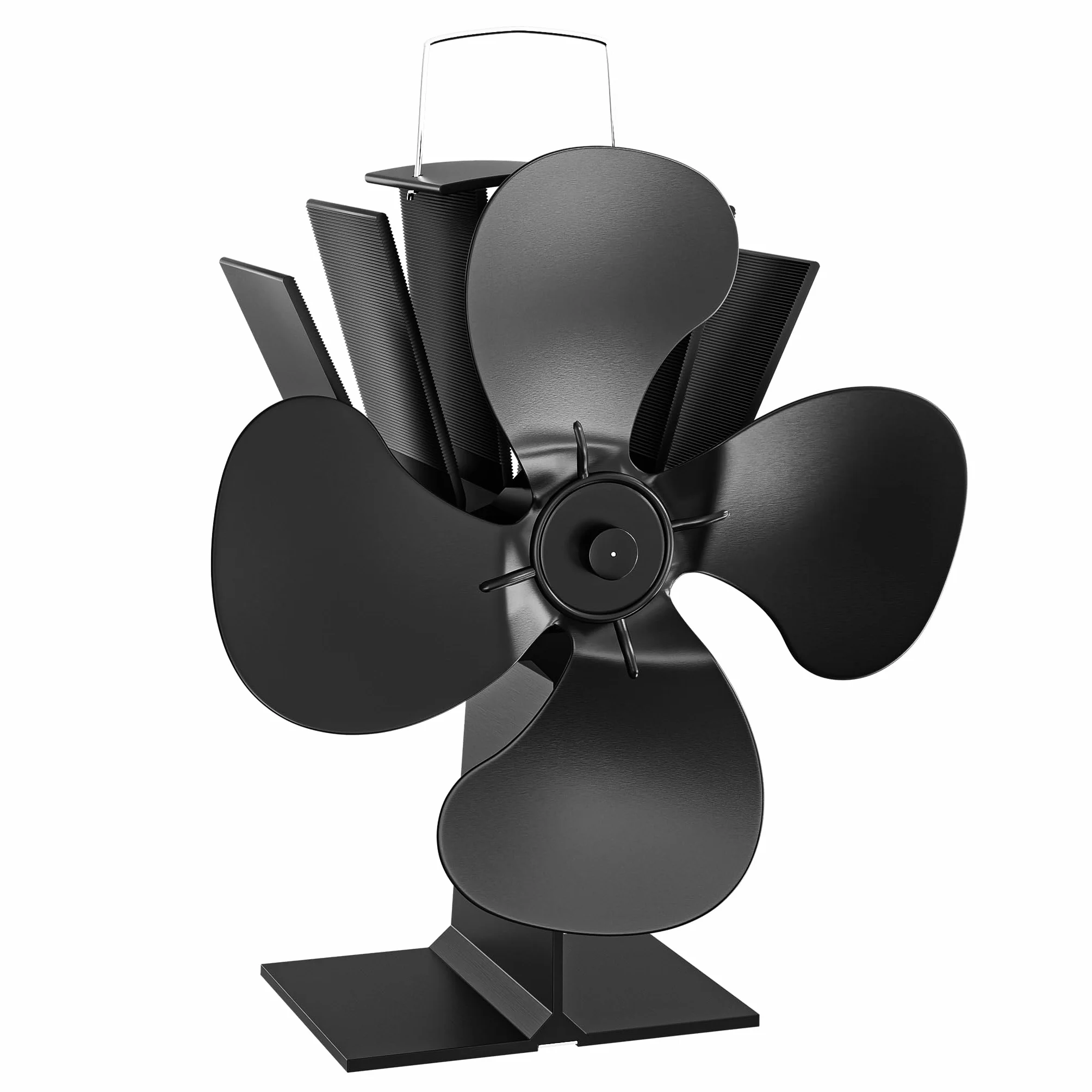 WilTec Ventilador de estufa con 4 palas ventilador de chimenea 70-350°C accionado por calor sin corriente