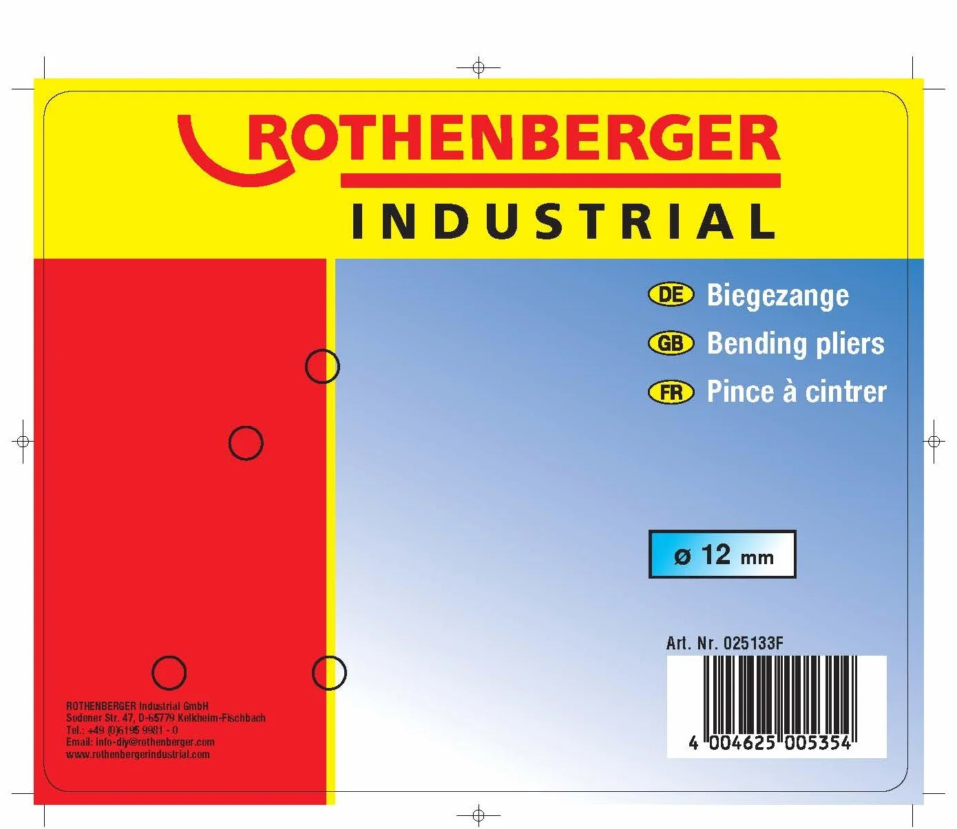 ROTHENBERGER Industrial - Alicates para flexionar tubos (12 mm de diámetro)
