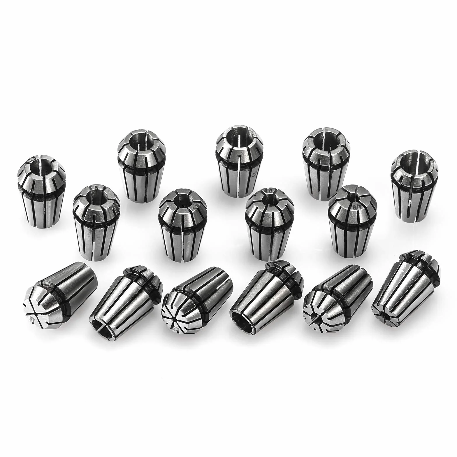 Genmitsu ER11 - Juego de pinzas de resorte de 1 a 7 mm, 1/8 pulgadas, 1/4 pulgadas para dispositivo de sujeción CNC, máquina de grabado, fresado, torno, paquete de 15