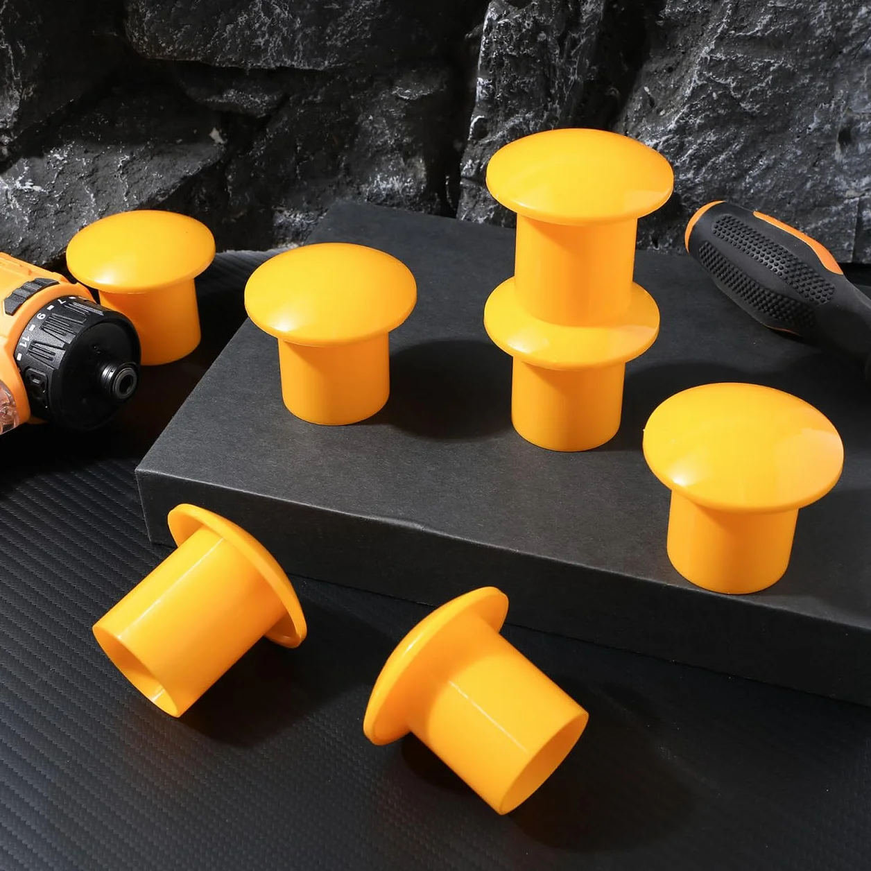 jojofuny 30 Tapas De Seguridad Para Varillas De Refuerzo Cubiertas Plásticas Tipo Hongo Alta Visibilidad 2.36X2.36X1.49 Pulgadas Protectores Para Construcción Y Obras