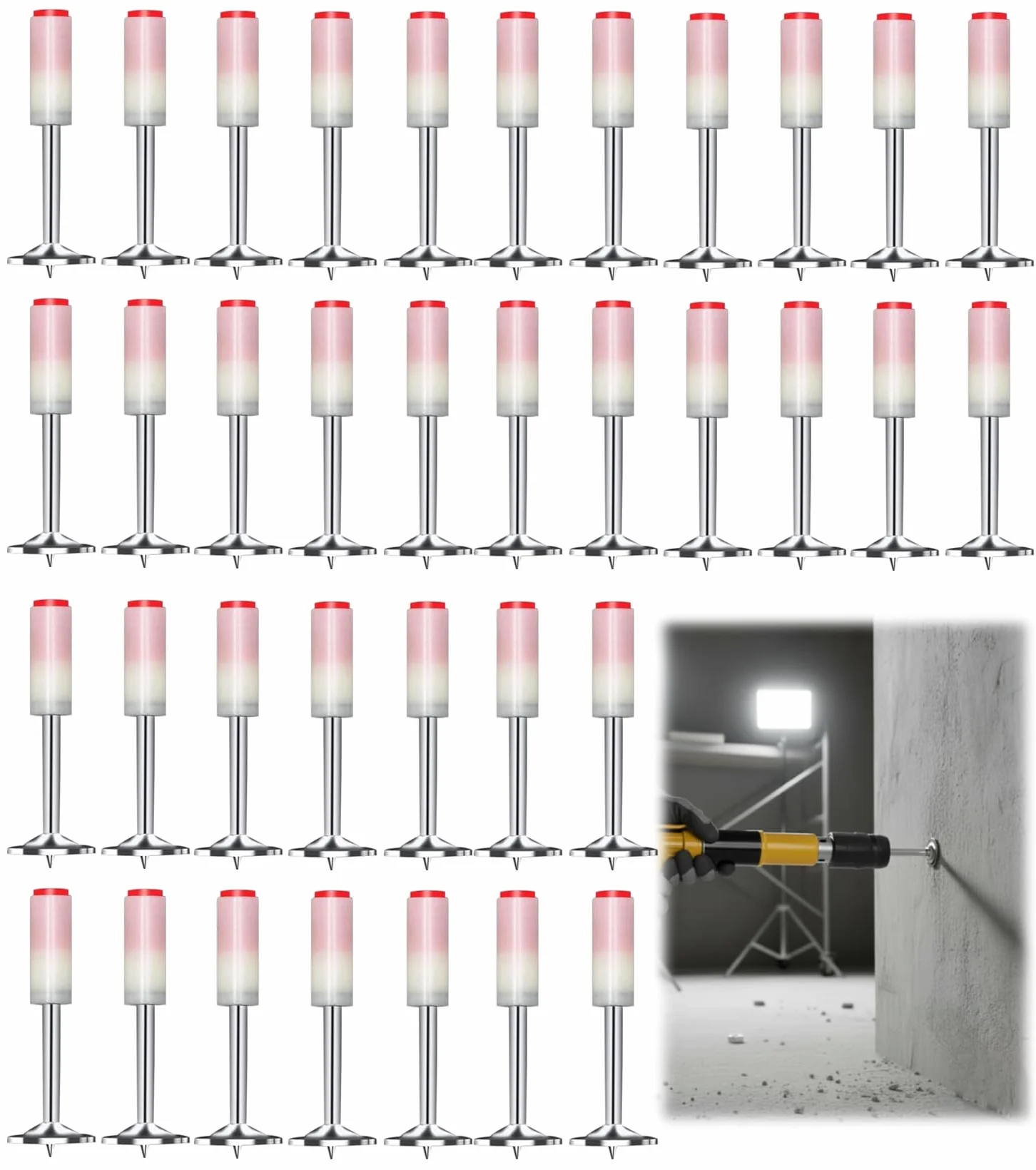 400 clavos para pistola de clavos manual, pistola de clavos para hormigon, clavos de acero de 7,3 mm, pistola clavos hormigon penetrantes, para pared gruesos para techos,canales de cable