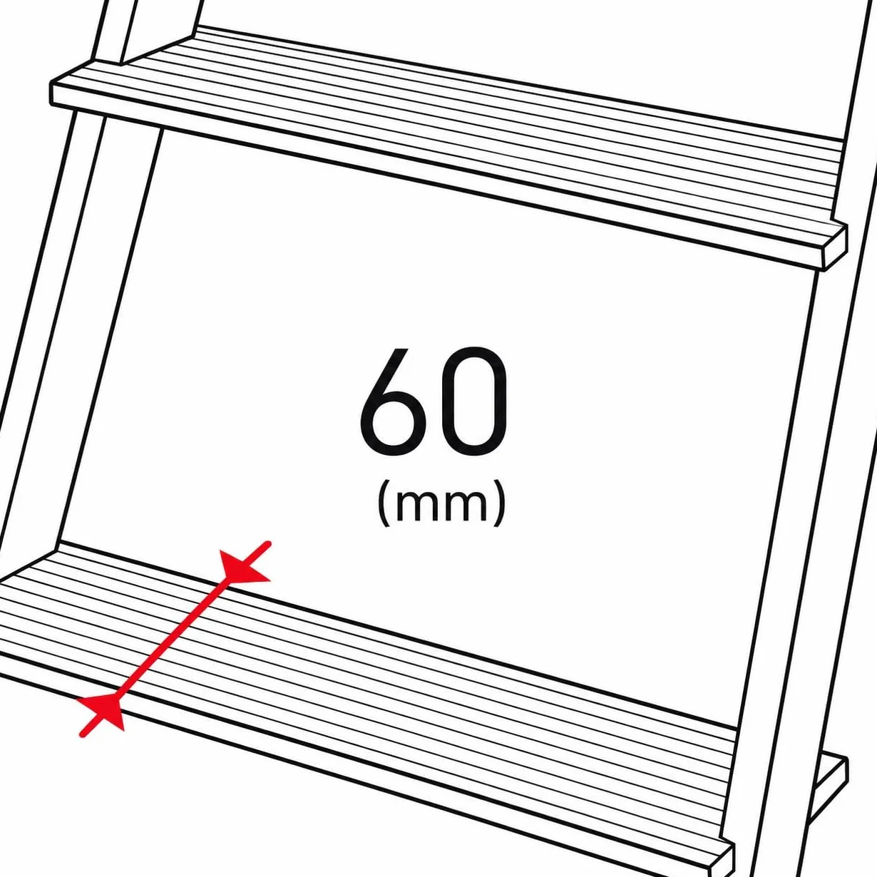 TM-DA Escalera Tijera Doble Acceso de Madera de Pino 7x2 Peldaños 150 kg