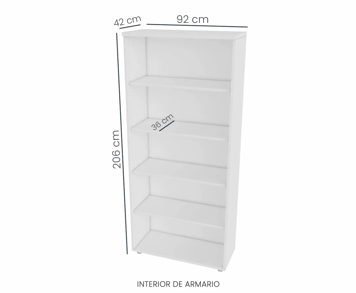Euromof Armario de Oficina 92x42x206 cm Blanco