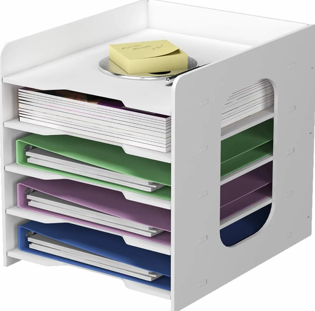PUNCIA Archivador de Documentos A4 5 Bandejas PVC Escritorio Organizador de Archivos