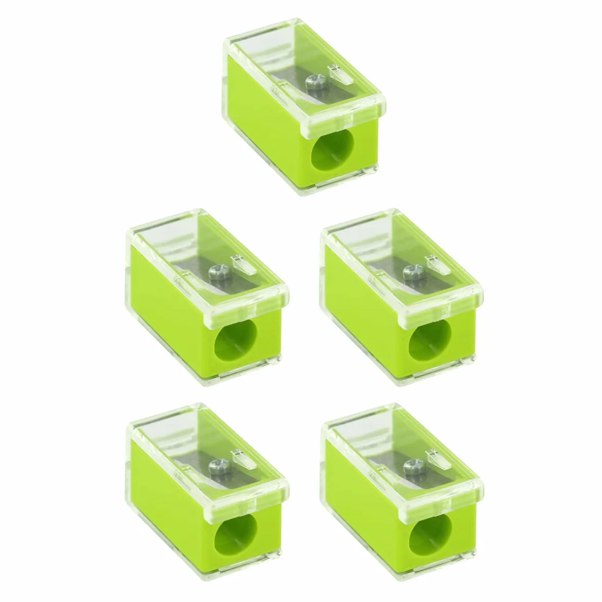 KUM AZ1022216-G Sharpener with Container, Micro K1 Green, Small Sharpener Pack of 5