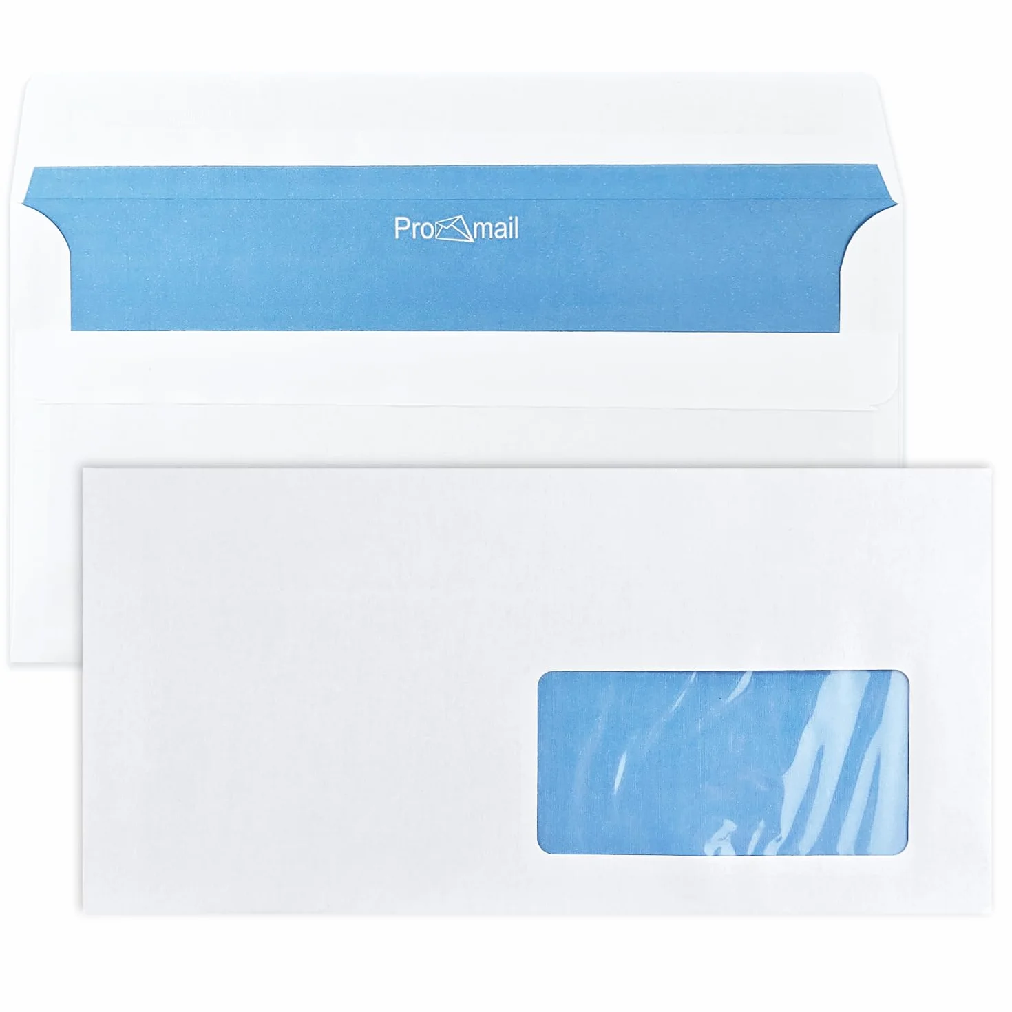 Netuno 100 blanco DL 110 x 220 mm 80 g sobres papel solapa recta ventana derecha cierre autoadhesivo interior azul para cartas facturas ofertas y folletos