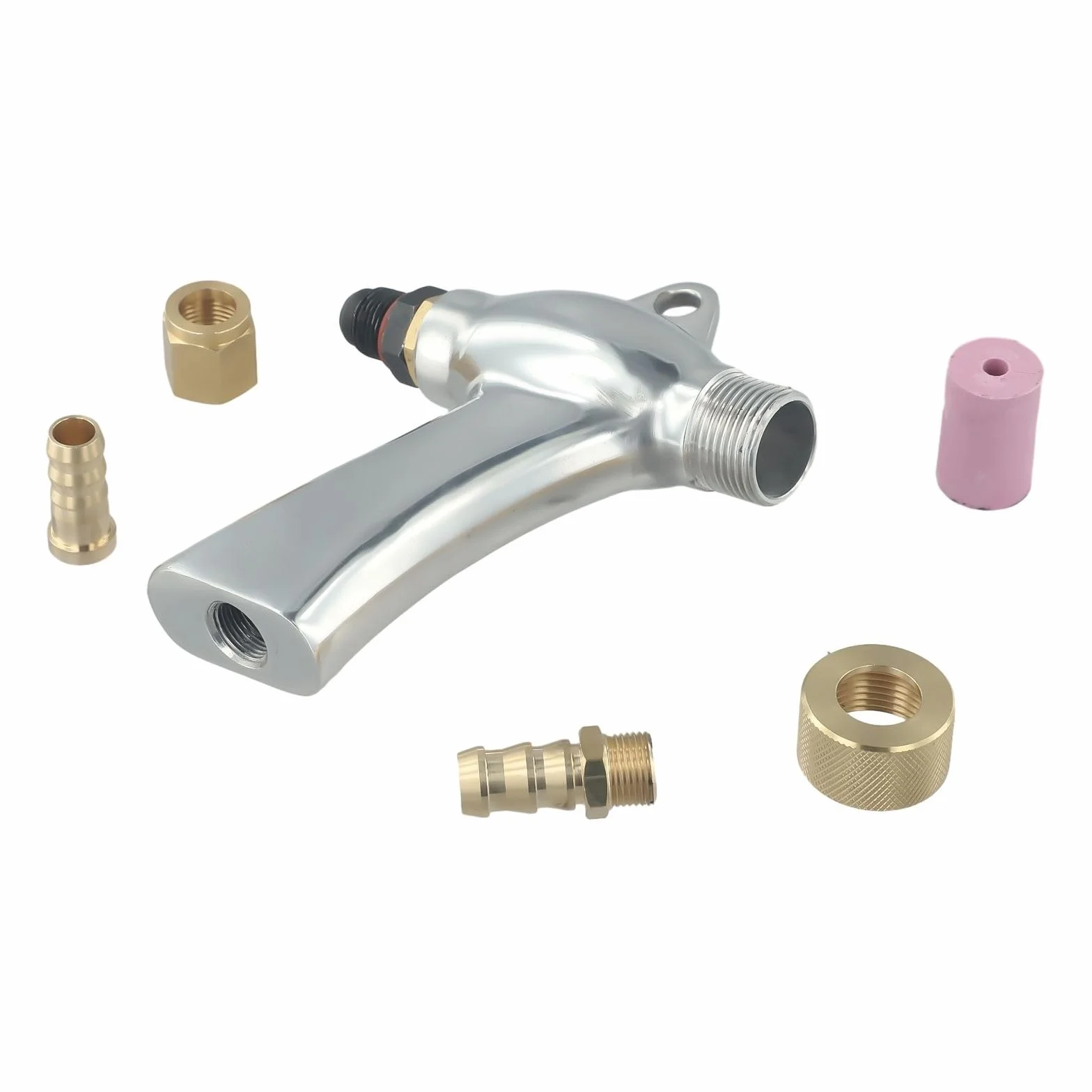 Pistola de arena de mano, para eliminación de óxido, pintura y revestimiento, cuerpo de aleación de aluminio, accesorio de latón, 5 boquillas de cerámica (2 x 6 mm + 3 x 8 mm) (B)