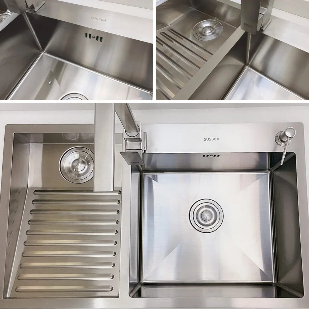 Acero De Lavandería Piscina Balcón Del Hogar Inoxidable Fregaderos De Lavandería Con Lavabo Lavadero Fácil De Limpiar Doble Fregadero De Lavandería Piscina Regalo