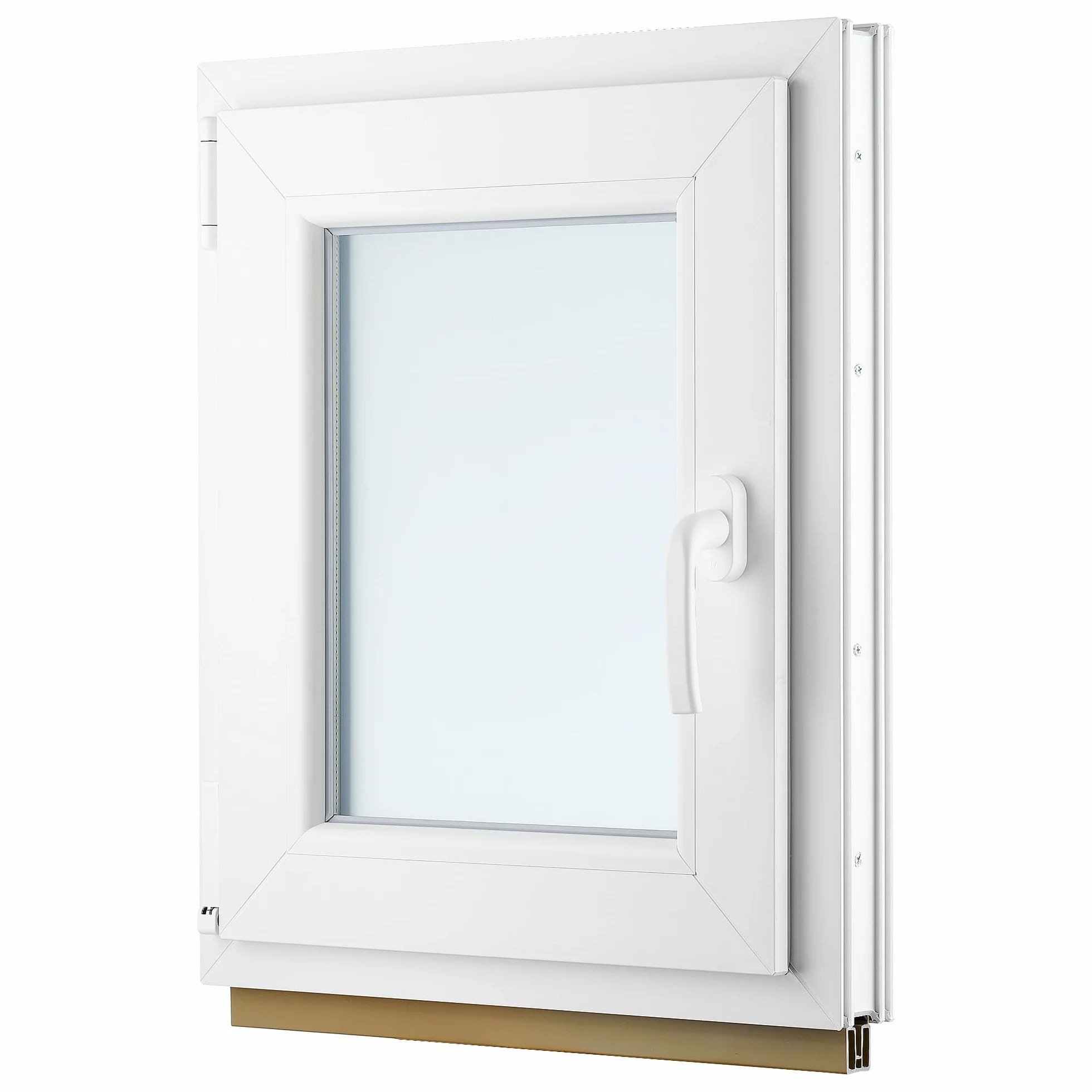 Ventana de PVC - Ventana de Plástico - Resistente a las Influencias Ambientales - Protección Contra Robo - Aislamiento Contra Ruido, Viento - Blanco Satinado - 500x600cm - 4s-16ar-4i