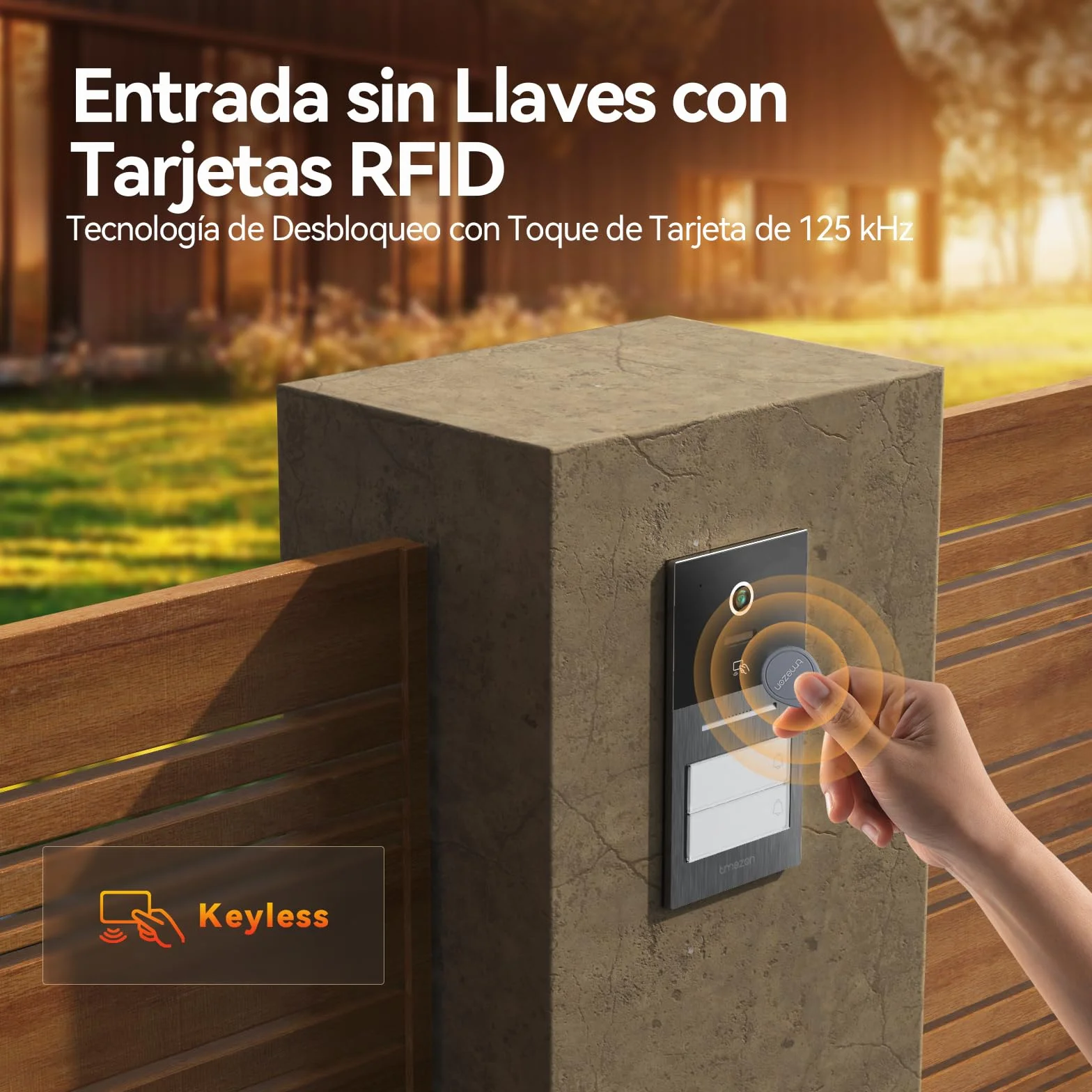 TMEZON Videoportero WiFi 2 Hilos,Sistema de Intercomunicación con 7'' Monitor Táctil a Color,Timbre Metálico de 1080P con Cámara,detección de Movimiento Humano,Desbloqueo en Remoto,para 2 familias