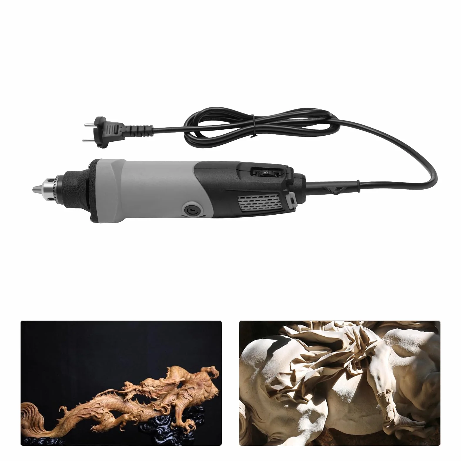Amoladora recta eléctrica, 400W 220V, 6 modos de velocidad, pequeña y ligera para grabado, corte, rectificado, corte, pulido y taladrado