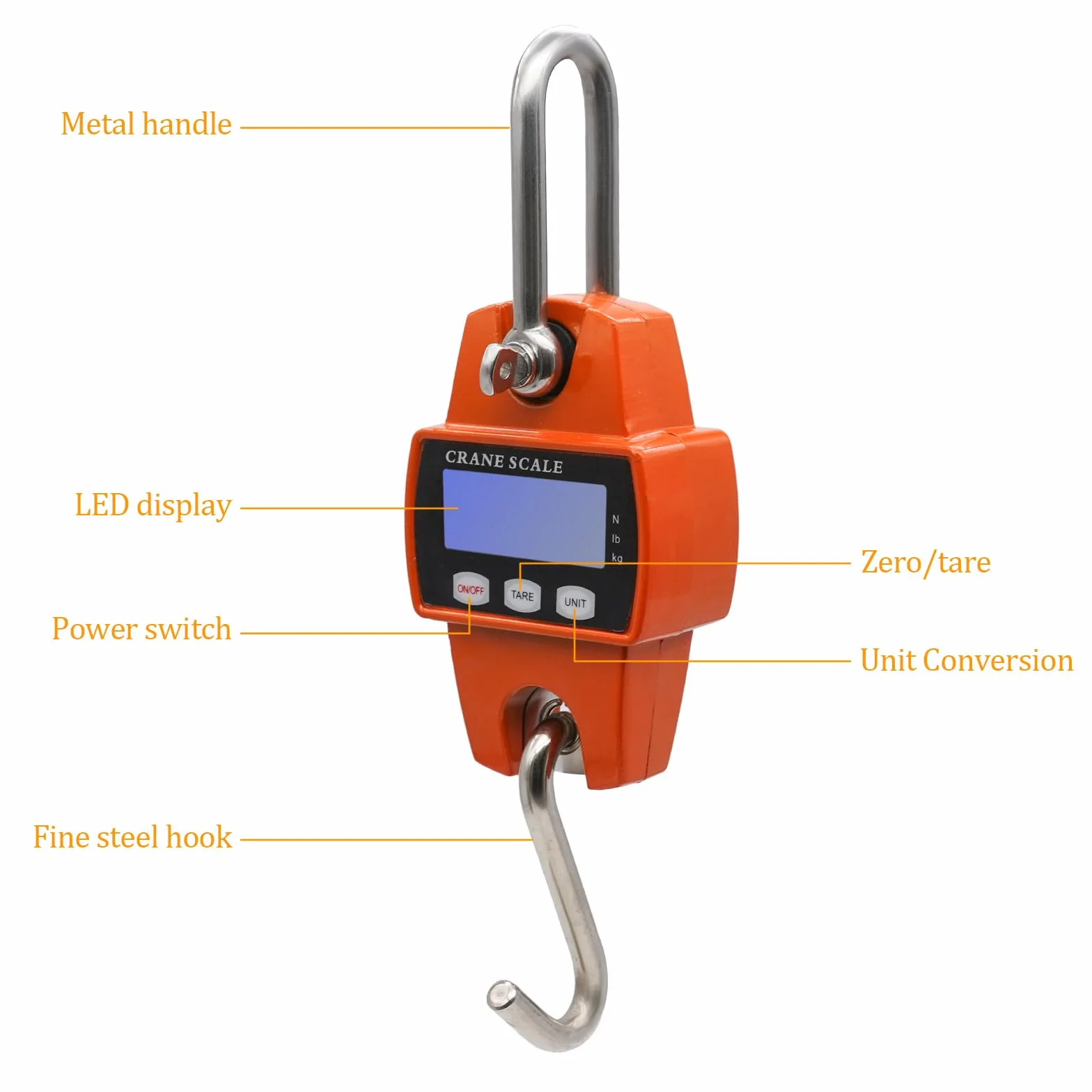 300KG/660LBS Mini Grúa Báscula Portátil LCD Digital Electrónica Balanza Colgante Herramienta de Peso Pesado para el Hogar Granja Mercado
