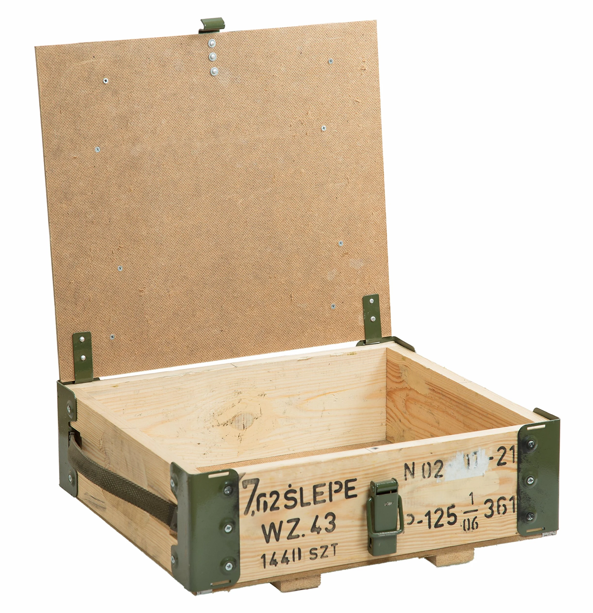 Caja de Munición 7.62slepe - Almacenamiento Militar (47x35x15cm) - Cajón de Madera Estilo Vintage Shabby