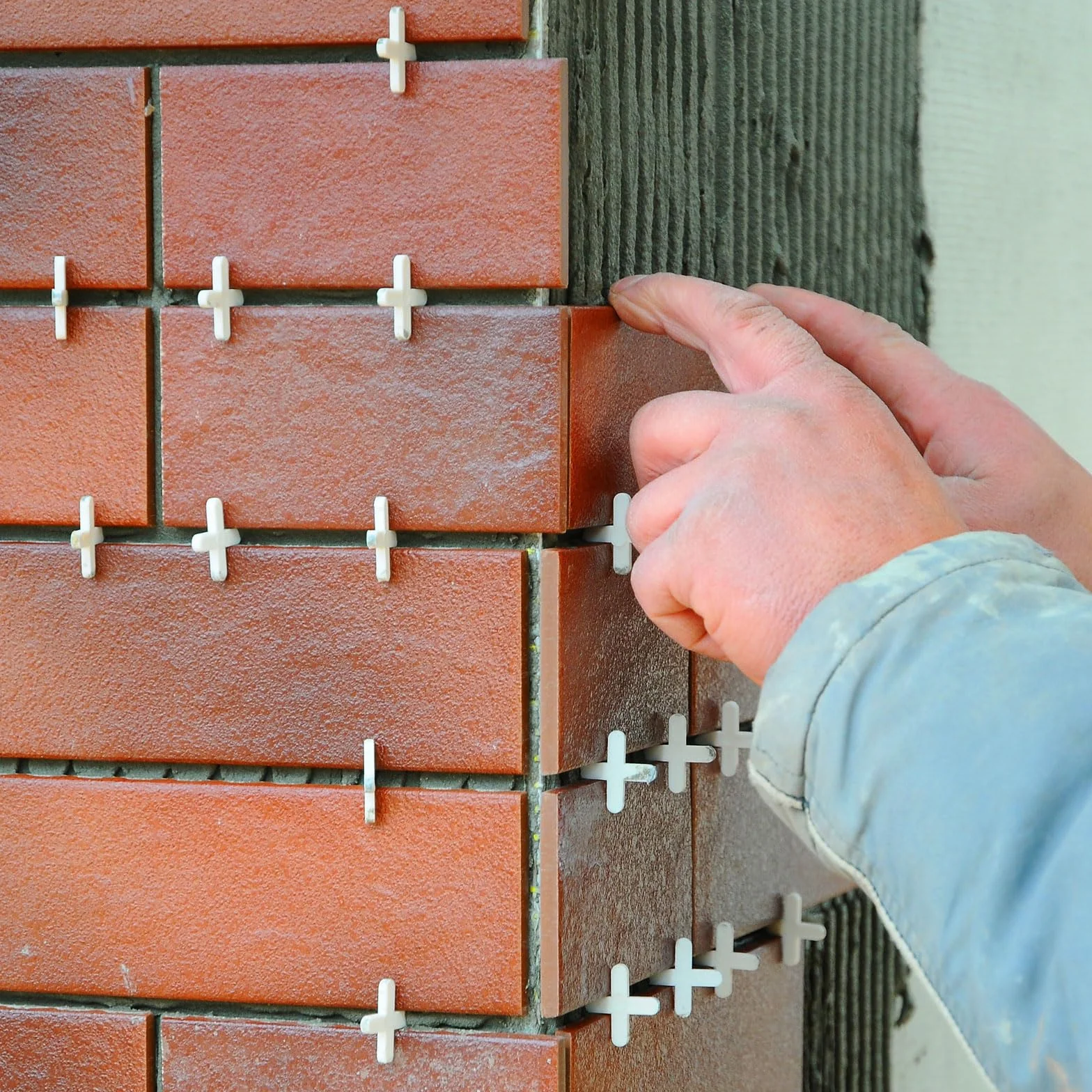 QUARKZMAN 300 Piezas Separadores de Azulejos 1mm 3/64" Separador de Plástico en Cruz para la Instalación de Azulejos de Pared y Suelo, Blanco