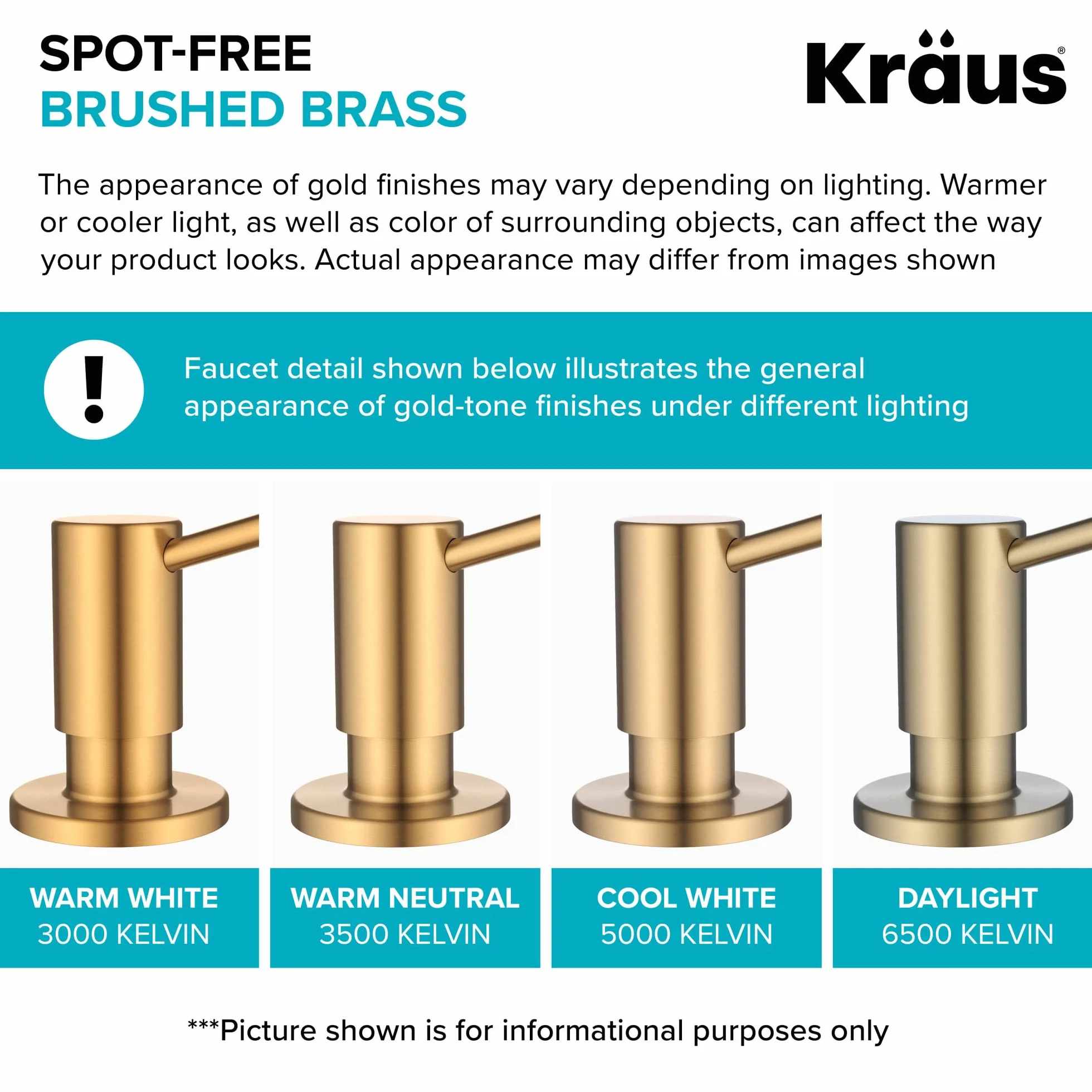 Kraus KSD-53BB Dispensador de jabón y loción para Cocina, latón Cepillado