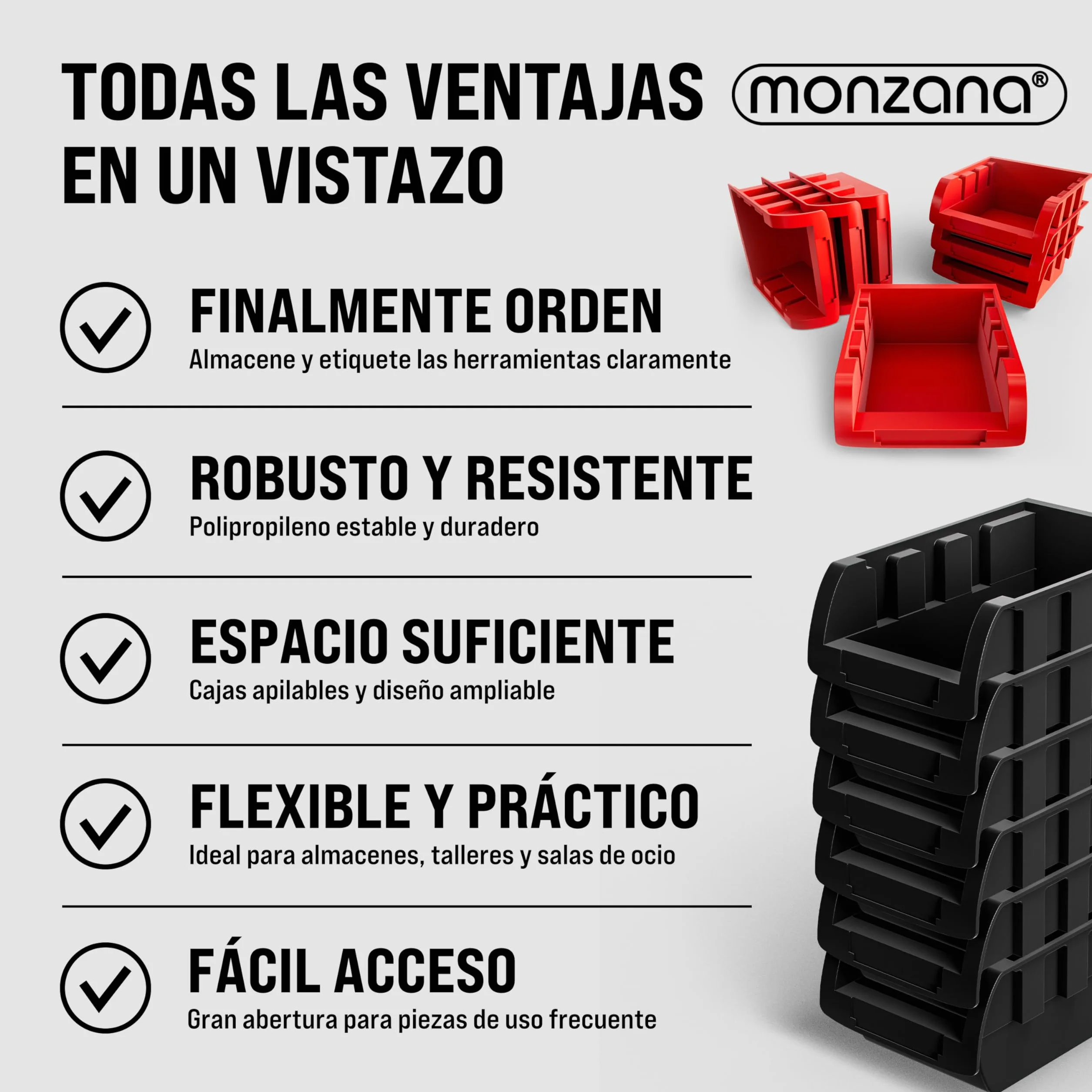 DEUBA® Organizador de Herramientas de Pared Cajas Apilables Paneles Perforados Ampliable Portaherramientas Sistema Almacenamiento Taller 43 Pzas