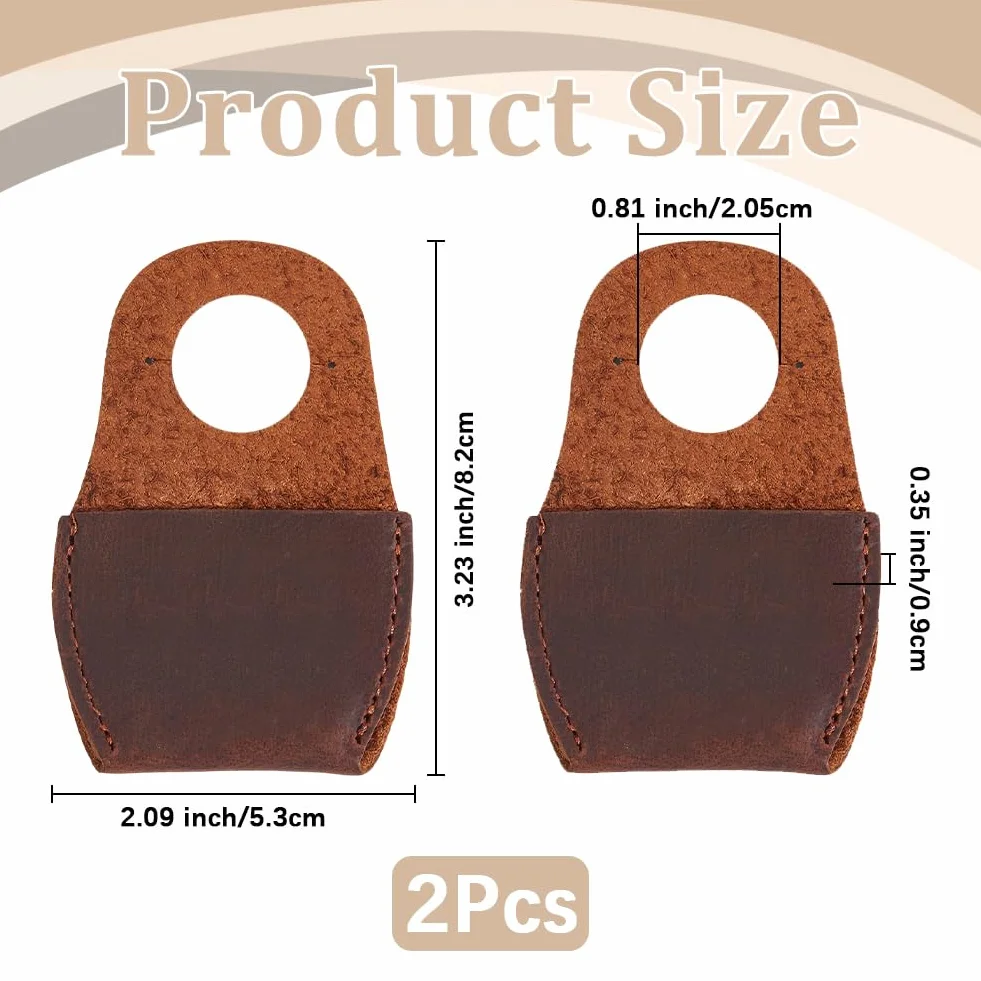 Protector de Pulgar de Cuero Genuino para Tallado de Madera, Protector de Dedos de Piel de Vaca, Accesorio Negro y Marrón