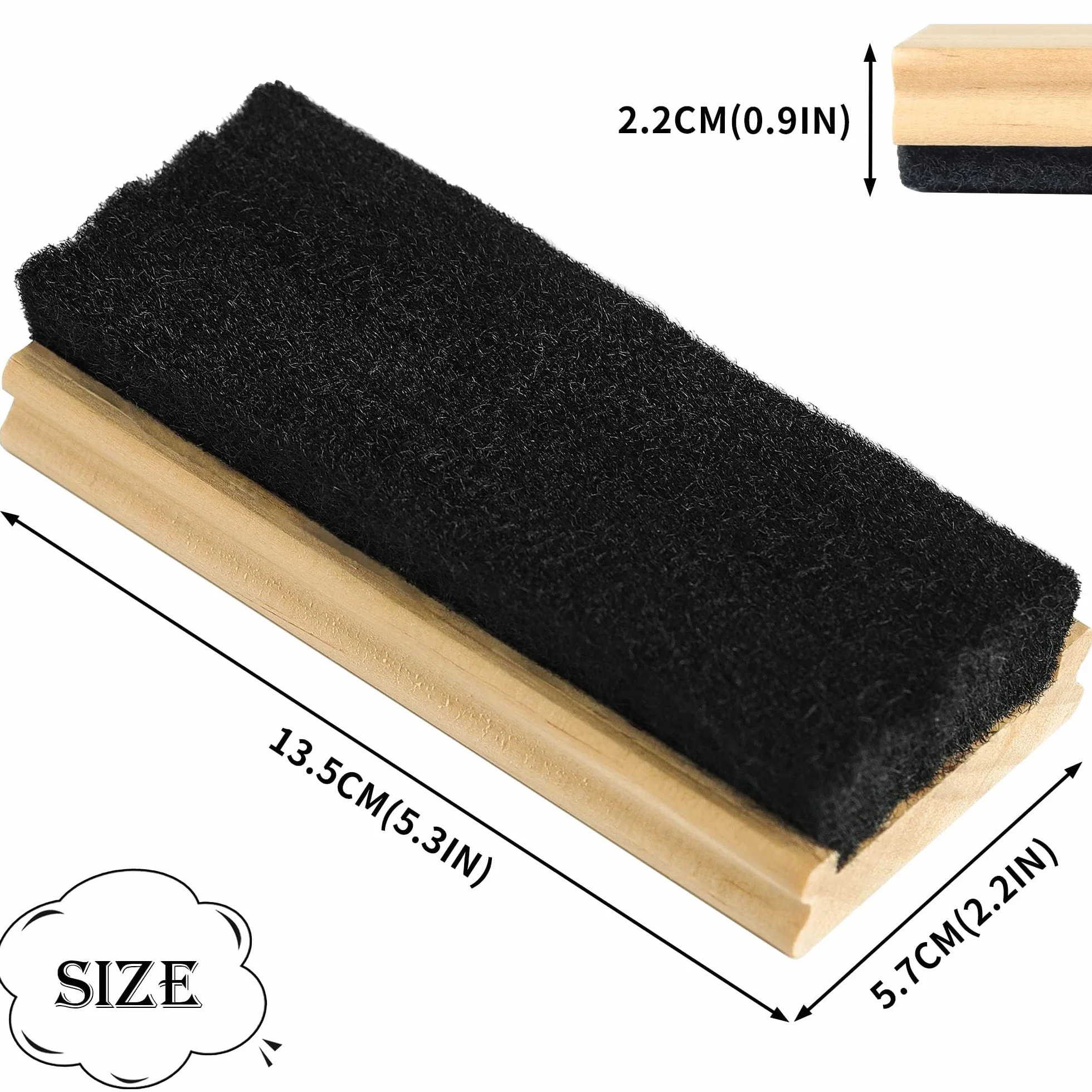 Borrador de pizarra 6 PCS Fieltro Goma con Limpiador de pino Plumero para Pizarra Blanca Oficina Material escolar