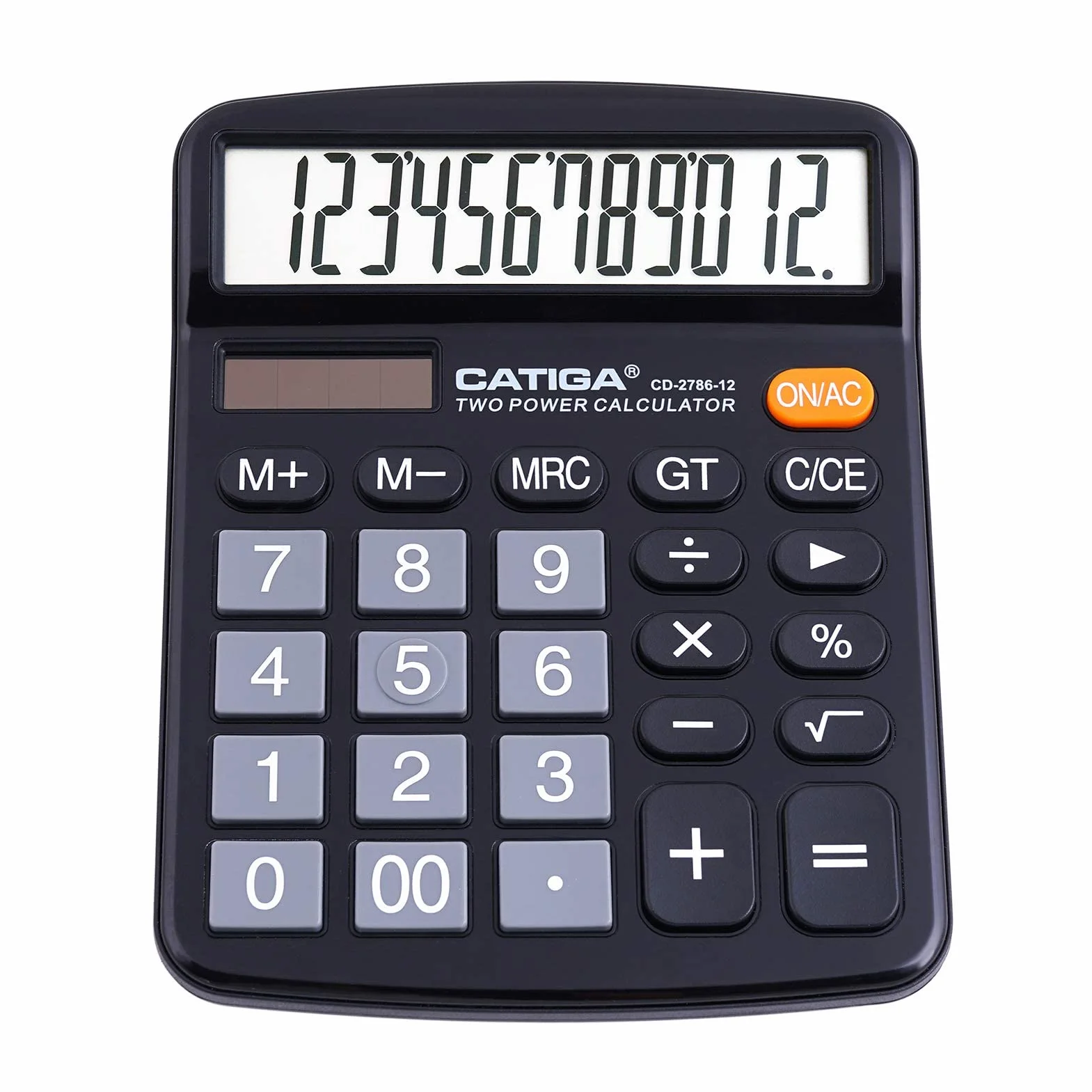 Calculadora de Escritorio 12 Dígitos Pantalla LCD Grande Doble Alimentación Solar Batería Oficina Hogar Escuela CD-2786