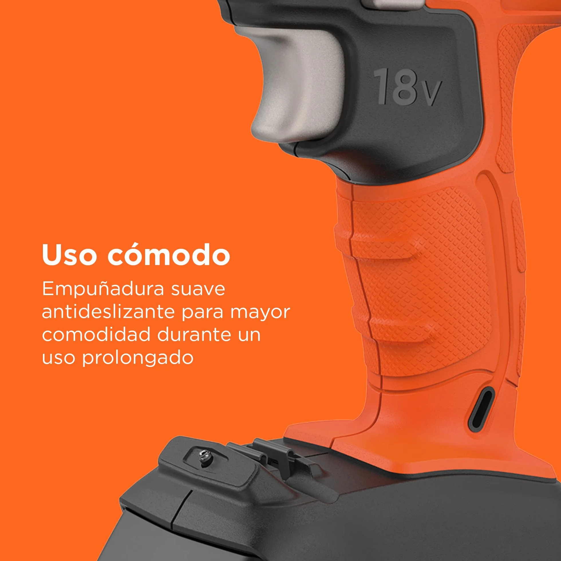 BLACK+DECKER Taladro percutor inalámbrico de 18V y 2 velocidades con dos baterías de 1,5Ah y cargador de 400mA, par de 45Nm, luz de trabajo LED y maletín, BCD003C2K-QW