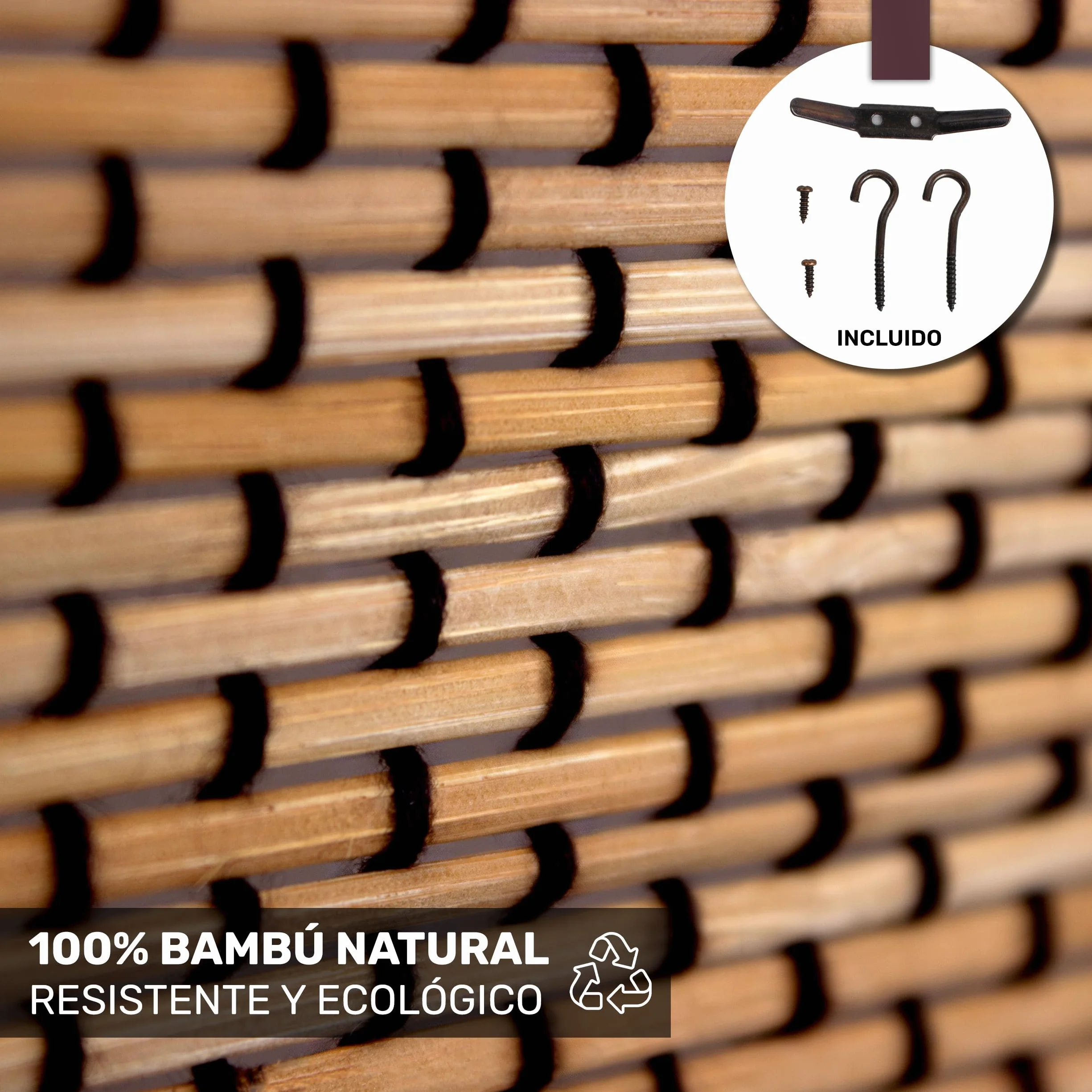BESCH Persiana Enrollable de Bambú Natural 150x200 cm Estor Rústico Ajustable con Cuerda Cortina para Ventana Protección Luz Privacidad Fácil Instalación Interior Exterior