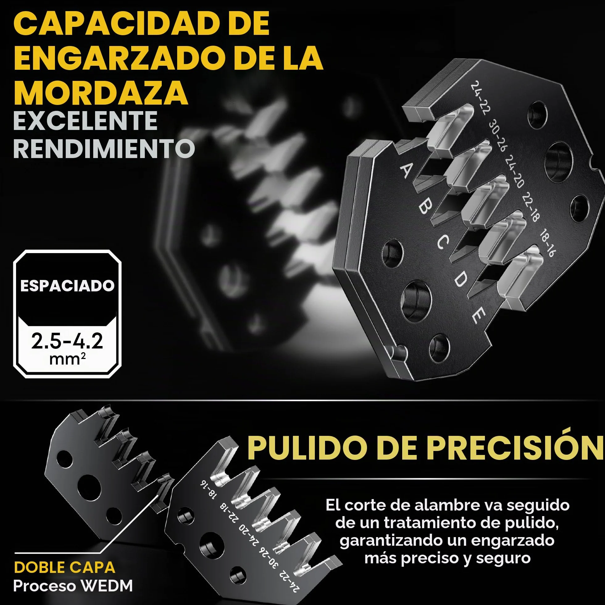 DxCRIMP Kit de Alicates de Terminales Mini-Fit Jr 4,2 mm — Set de Crimpado; Carcasas y Terminales 2–20 pines(26–16 AWG/0,14–1,5 mm²) con Crimpadora de Carraca y Extractor; ATX/EPS/PCIe, fuente modular