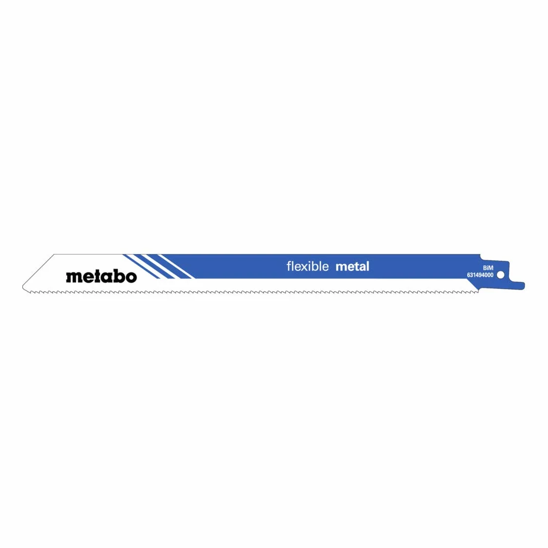 Metabo 631494000 631494000-Blister de 5 Hojas de Sierra de Sable para Metal, chapas, perfiles, Cortes enrasados. Triscado, fresado BiM 225 x 0,9 mm