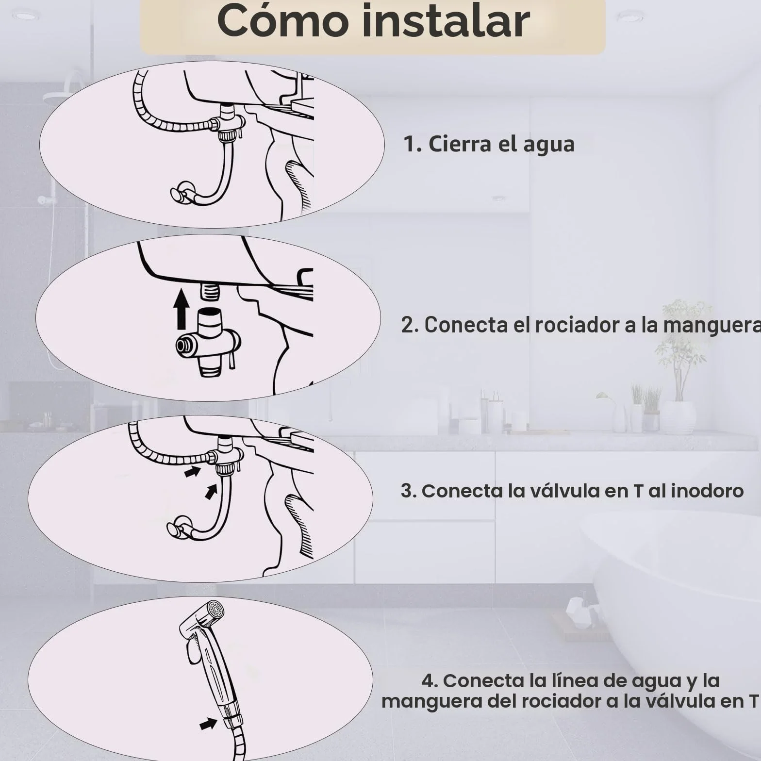 Kit de Pulverizador de Bidé de Mano, Ducha Bidet Acero Inoxidable 1.5m Manguera
