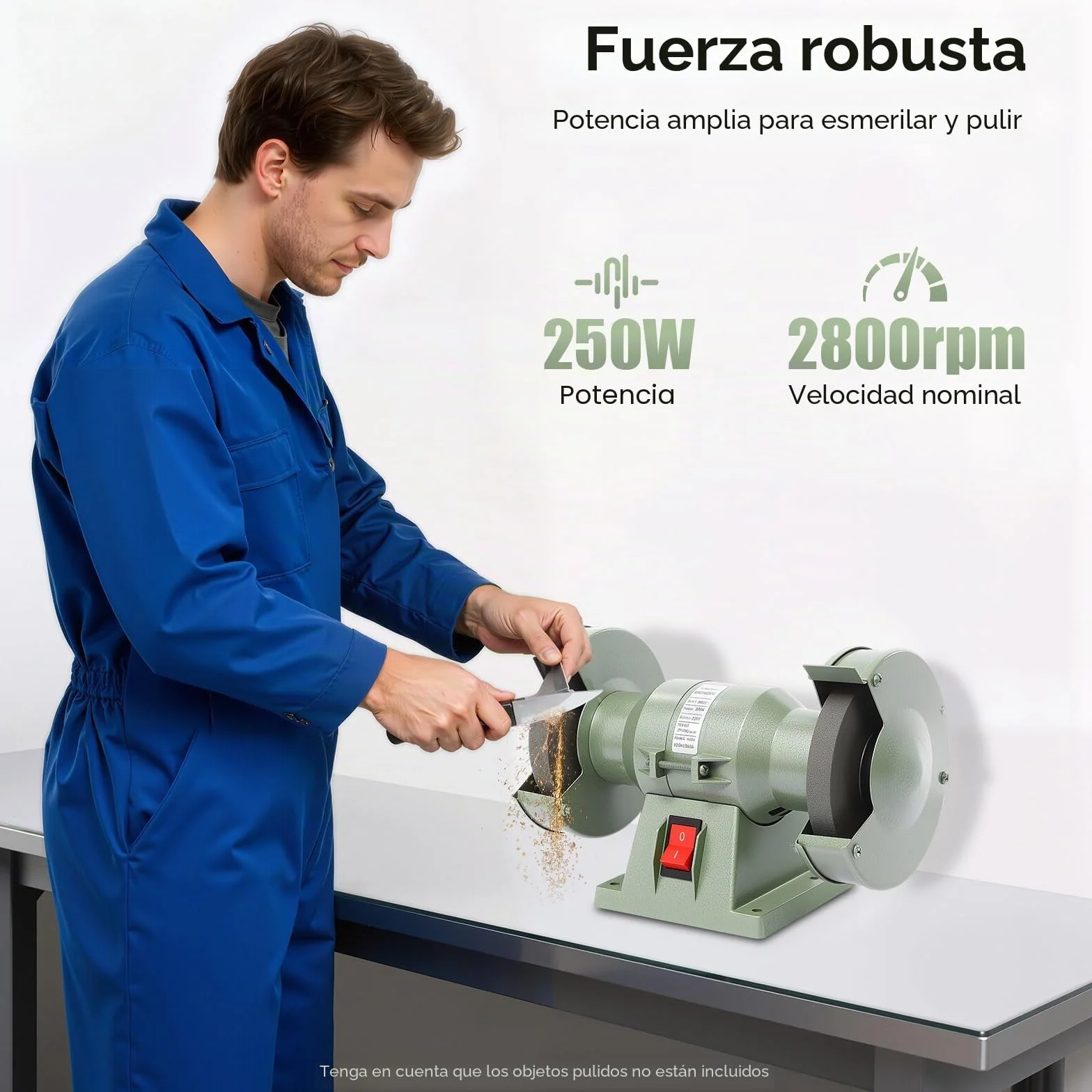 Mini Lijadora de Banda, Amoladora Doble 250 W 220 V Ø 12,5 cm