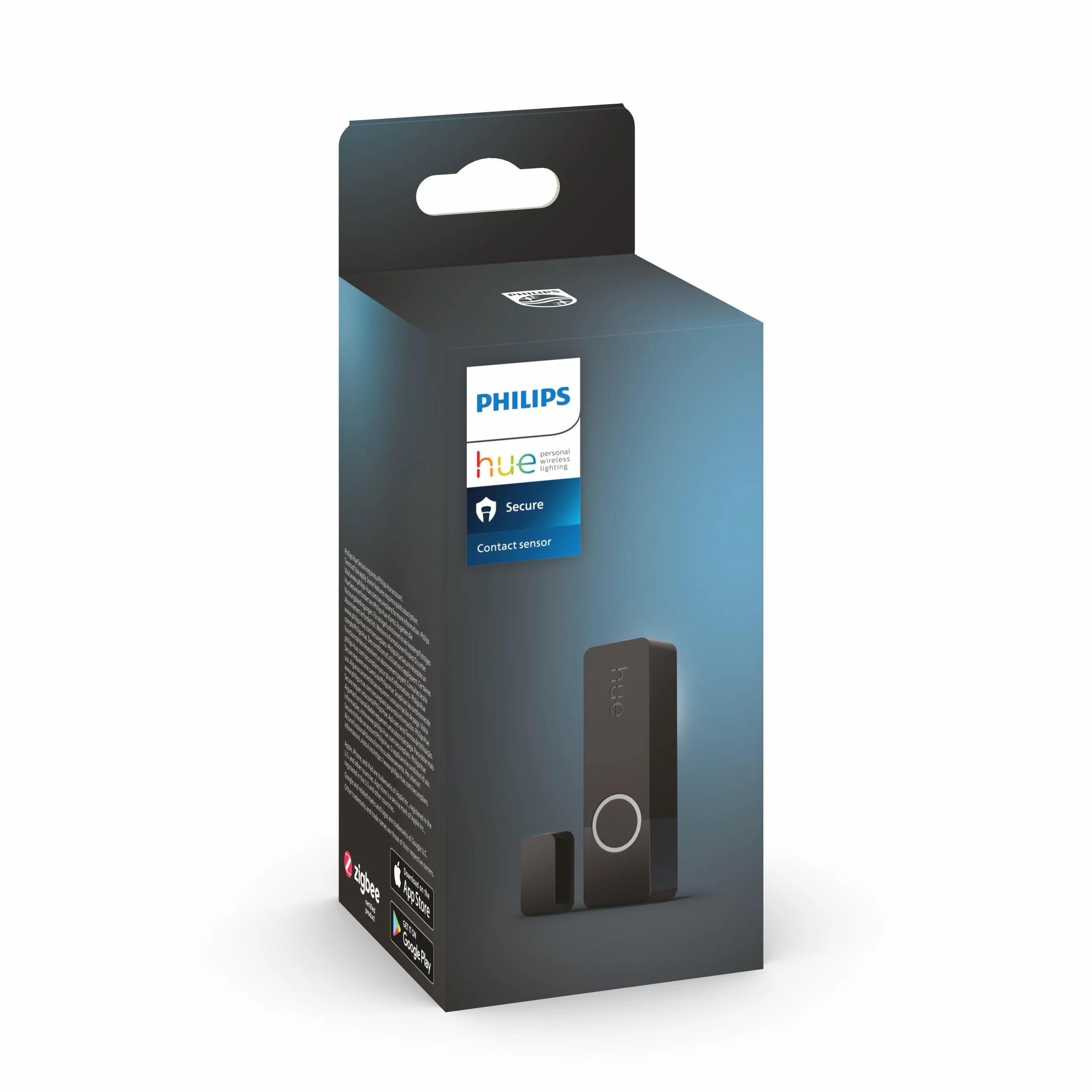 Philips Hue Secure - Sensor de Contacto Inteligente para Puertas y Ventanas (Color Negro), fácil de Instalar, Control de Vigilancia y Luz Inteligente con Solo una App (Requiere Bridge)