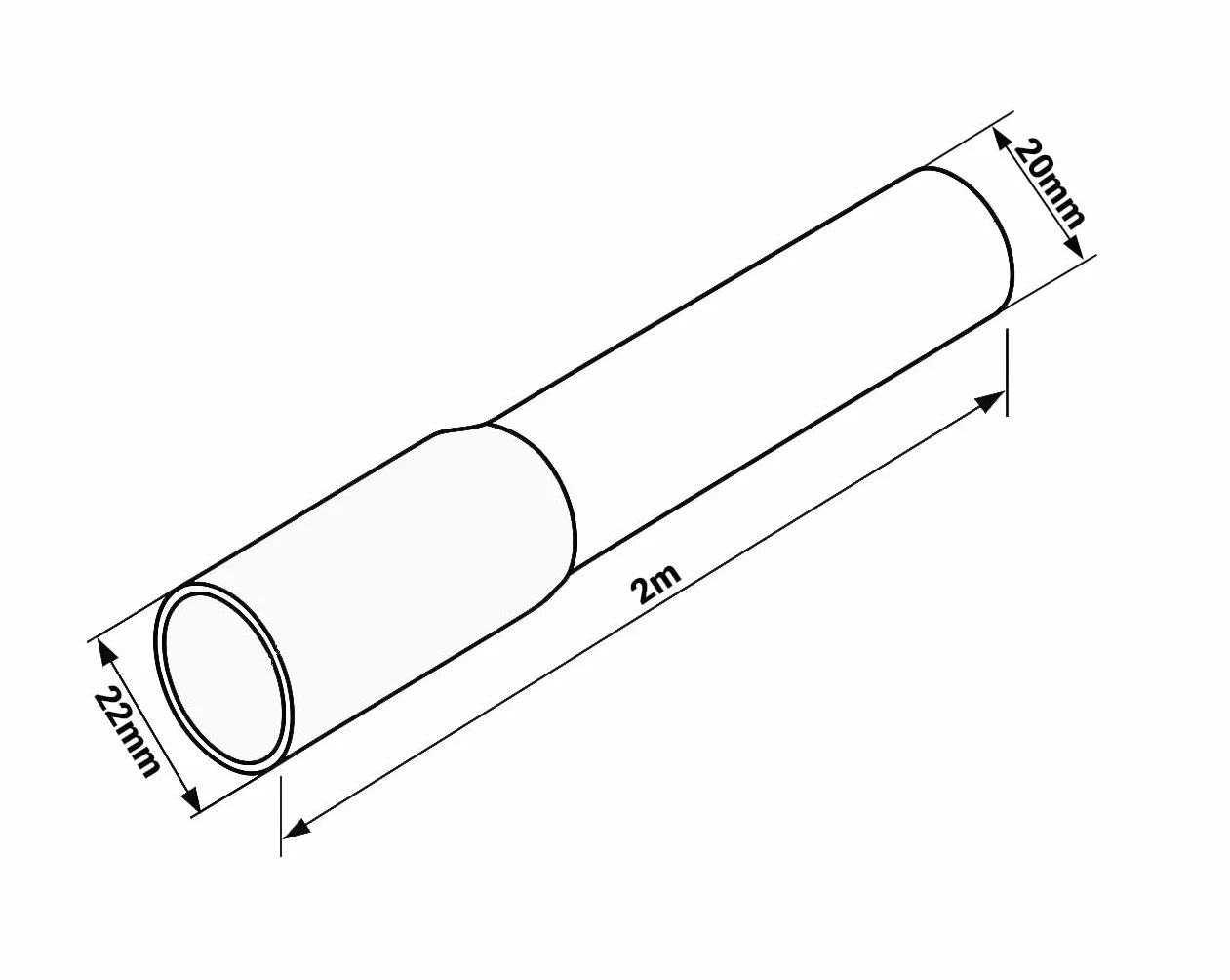 Tubo de cable rígido de PVC de 20 mm (M20) – 20 m de tubo de instalación con manguito, retardante de llama, para montaje en superficie, color blanco