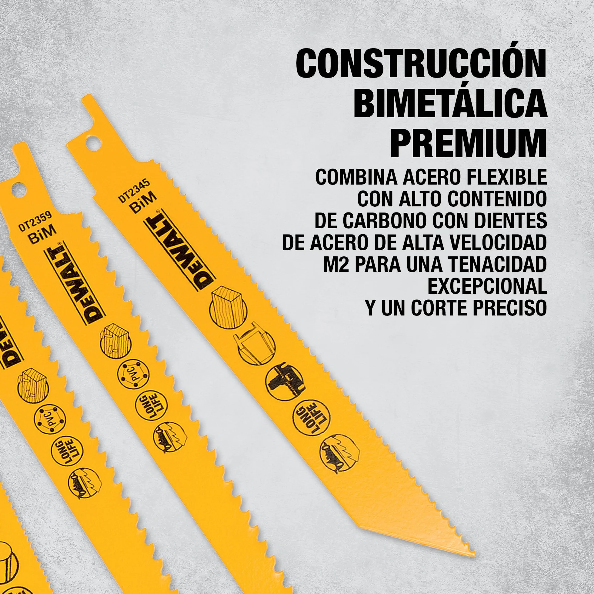 DEWALT Juego de hojas mixtas Bi-Metal para sierra reciproca con estuche para almacenamiento (12 piezas), DT2445-QZ